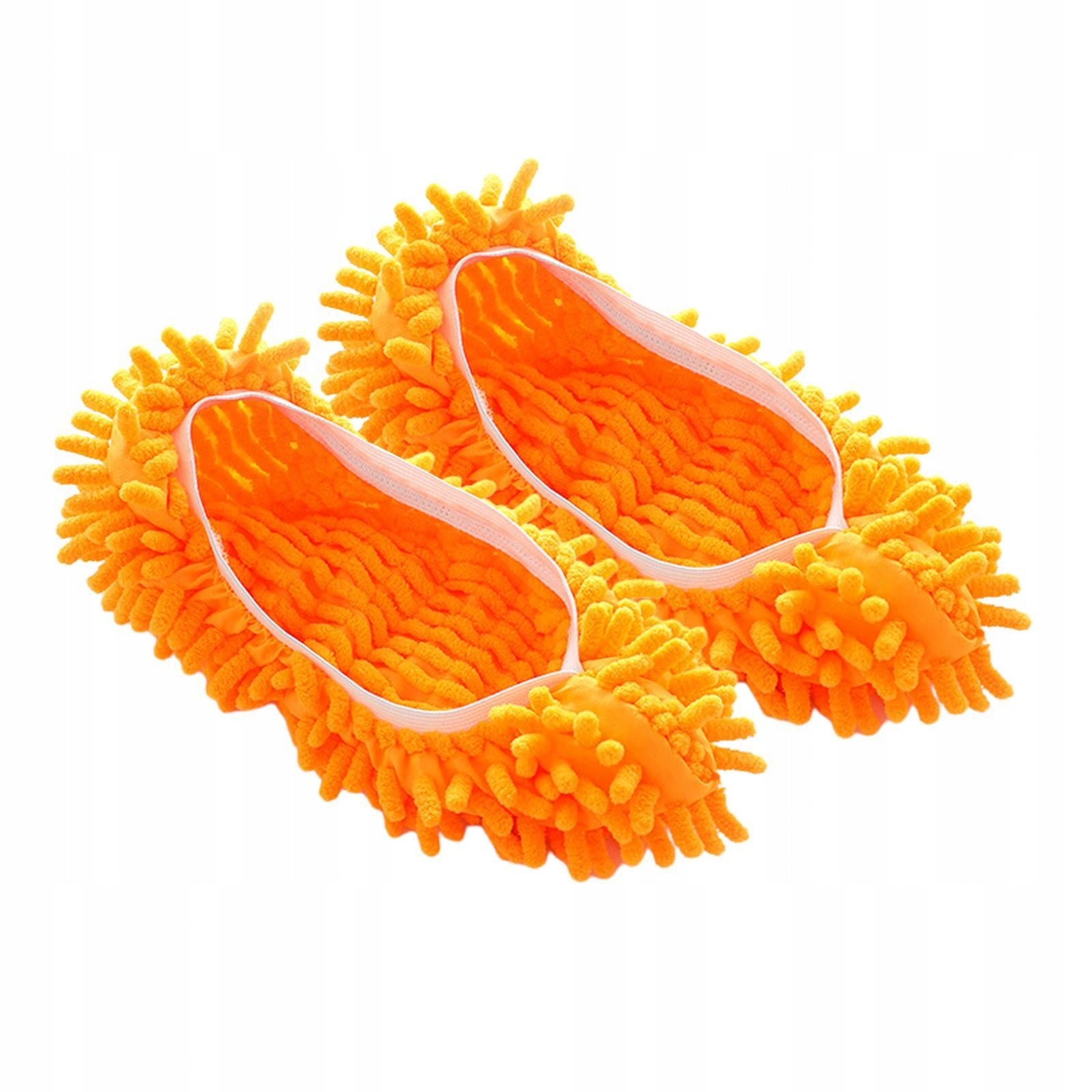 Mop Slippers Shoe Cover Feather Duster Slippers Floor Cleaning Orange