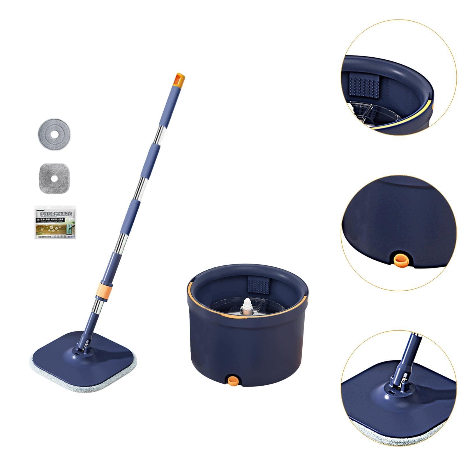 Mop and Bucket Set Reusable Flat Mop Bucket for Kitchen Home Flooring Blue Brand no brand
