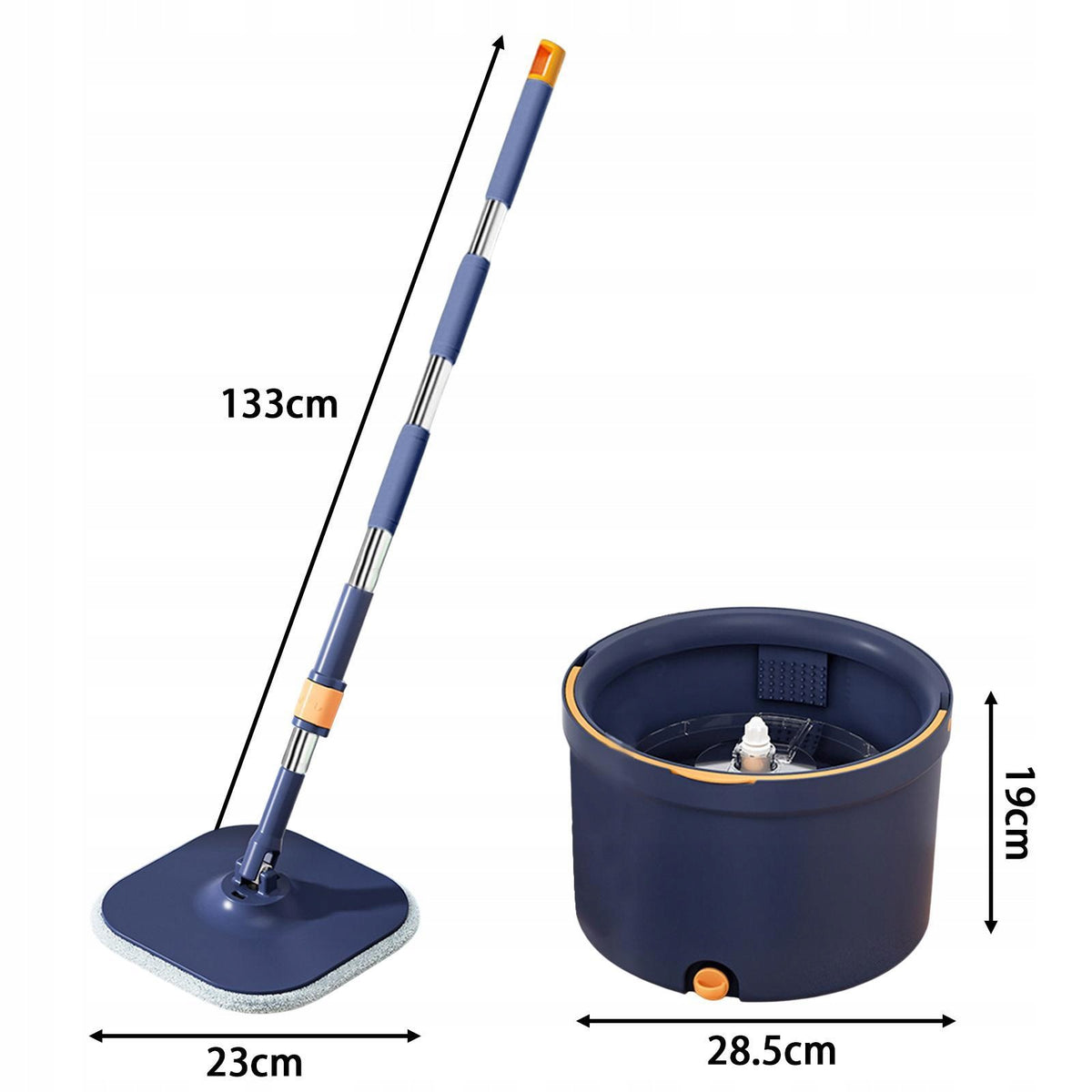 Mop and Bucket Set Reusable Flat Mop Bucket for Kitchen Home Flooring Blue Packaging status original