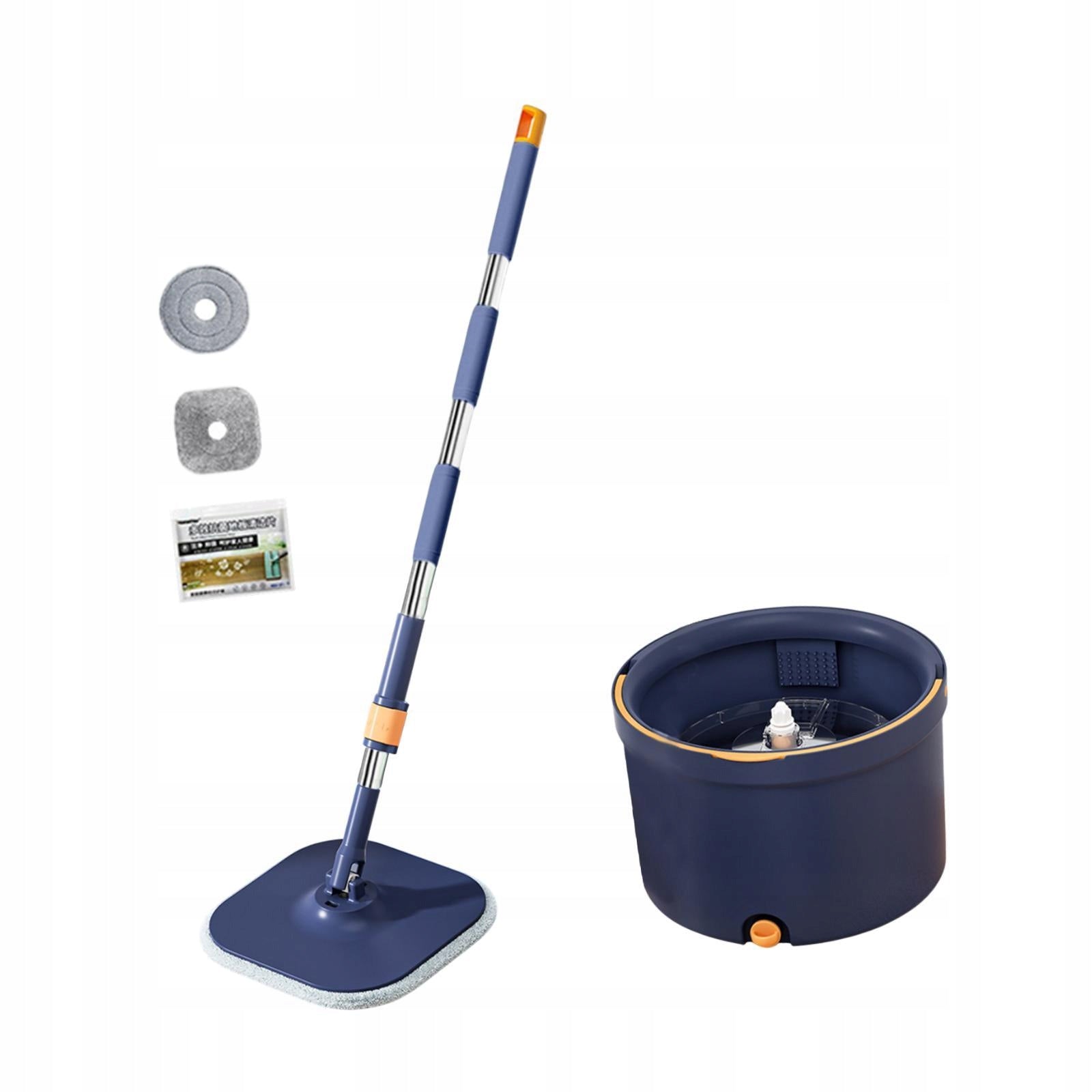 Mop and Bucket Set Reusable Household Rotating Dirty Clean Water Blue Packaging status original