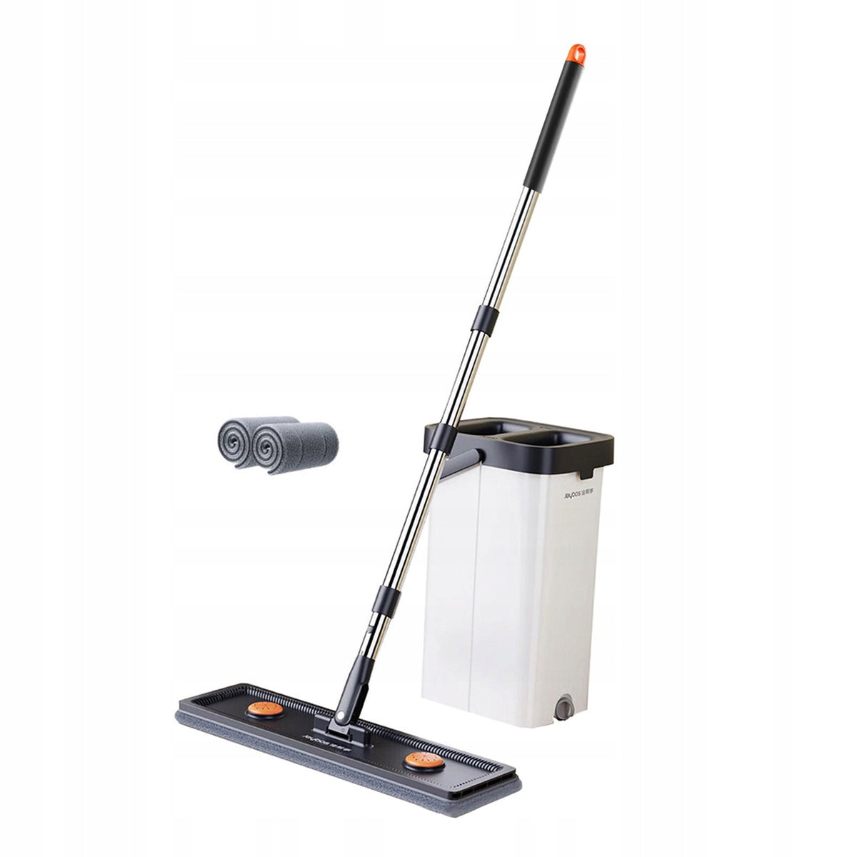 Mop and Bucket with Wringer Set Reusable Mop Heads 360 Rotation 40cm 2 pads