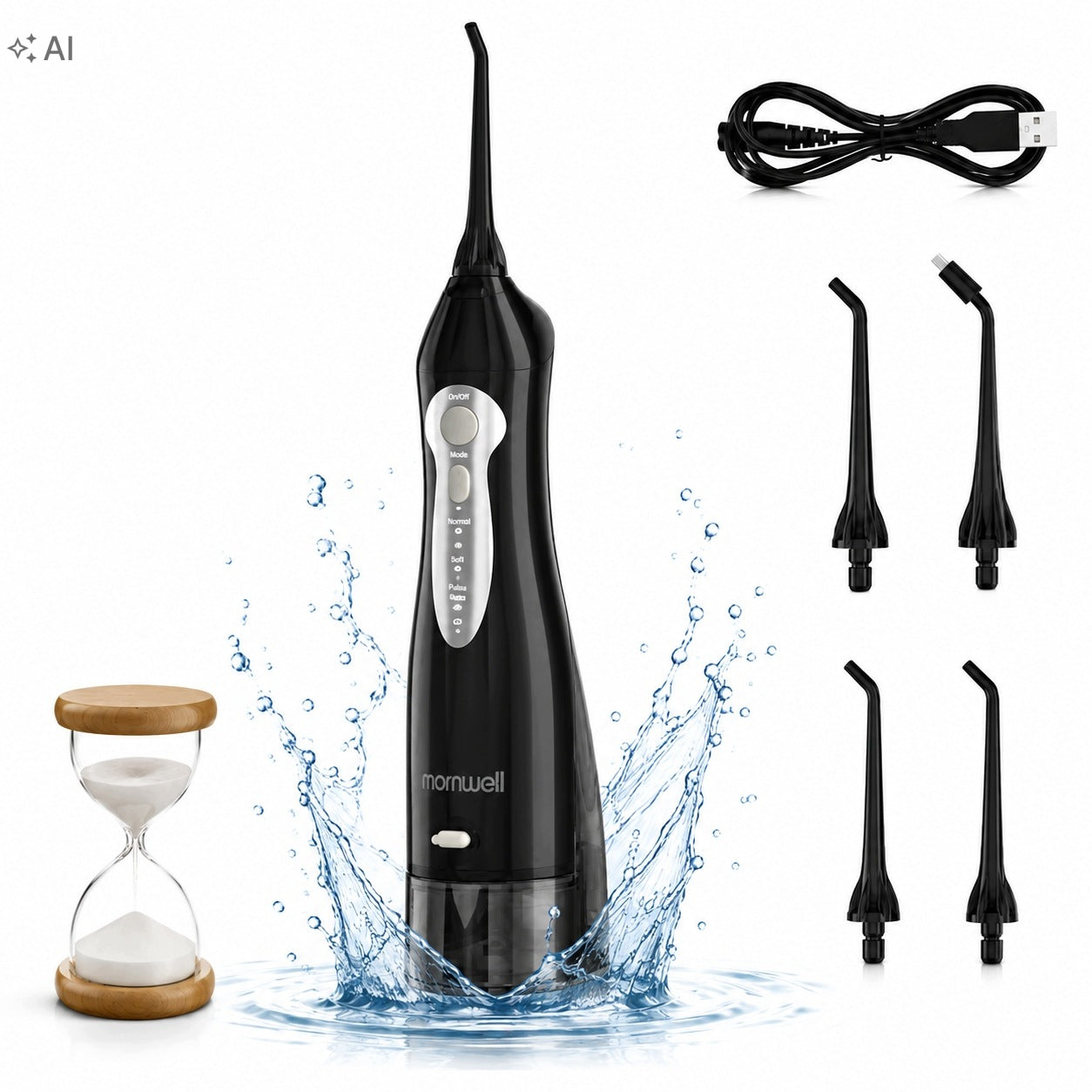 Mornwell D52 Tooth Irrigator Wireless 300ml 3 USB 360° Modes