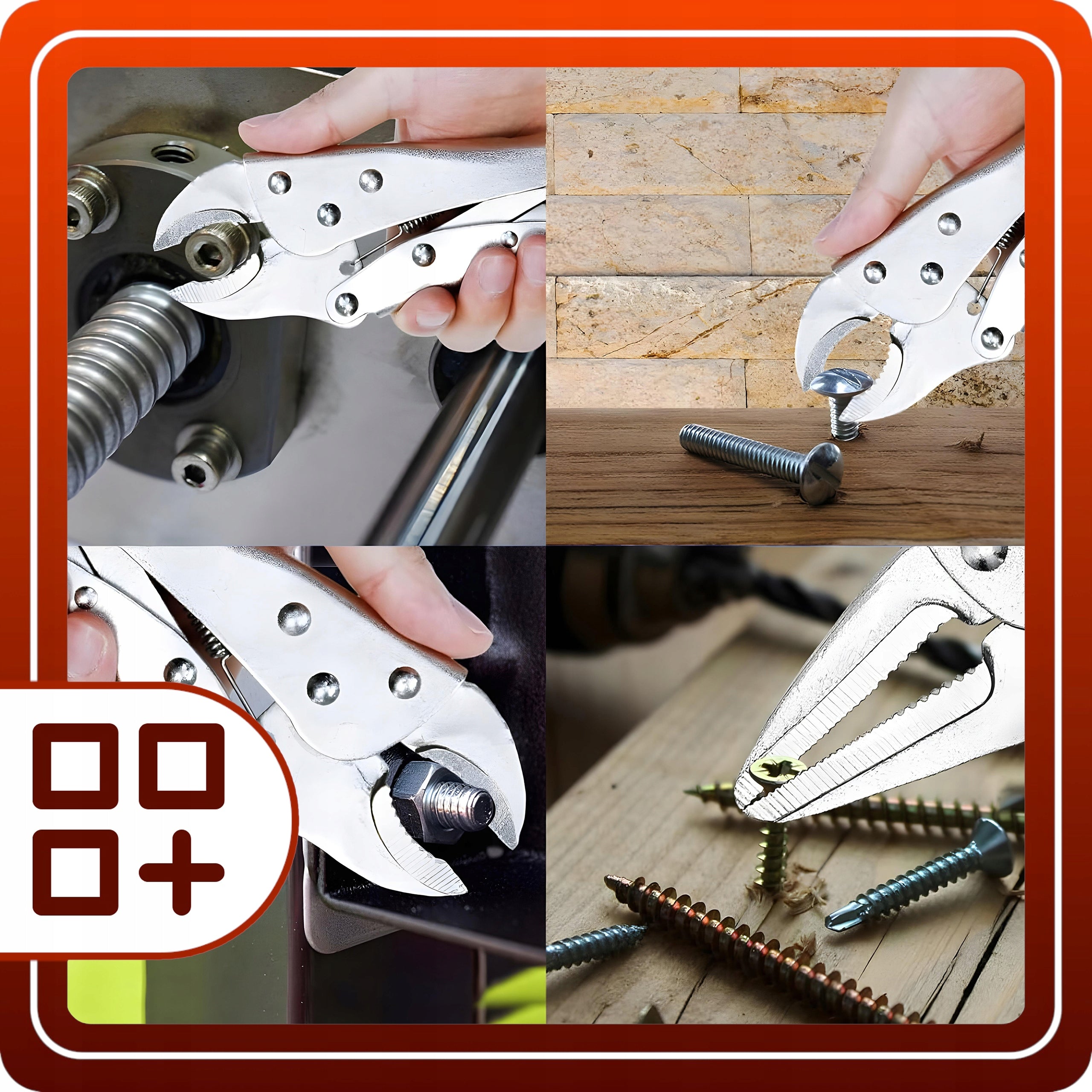 Morsea Crimping Pliers Set of 4 Wrench Type Walrus Frog 150-250 mm Brand TurboTools