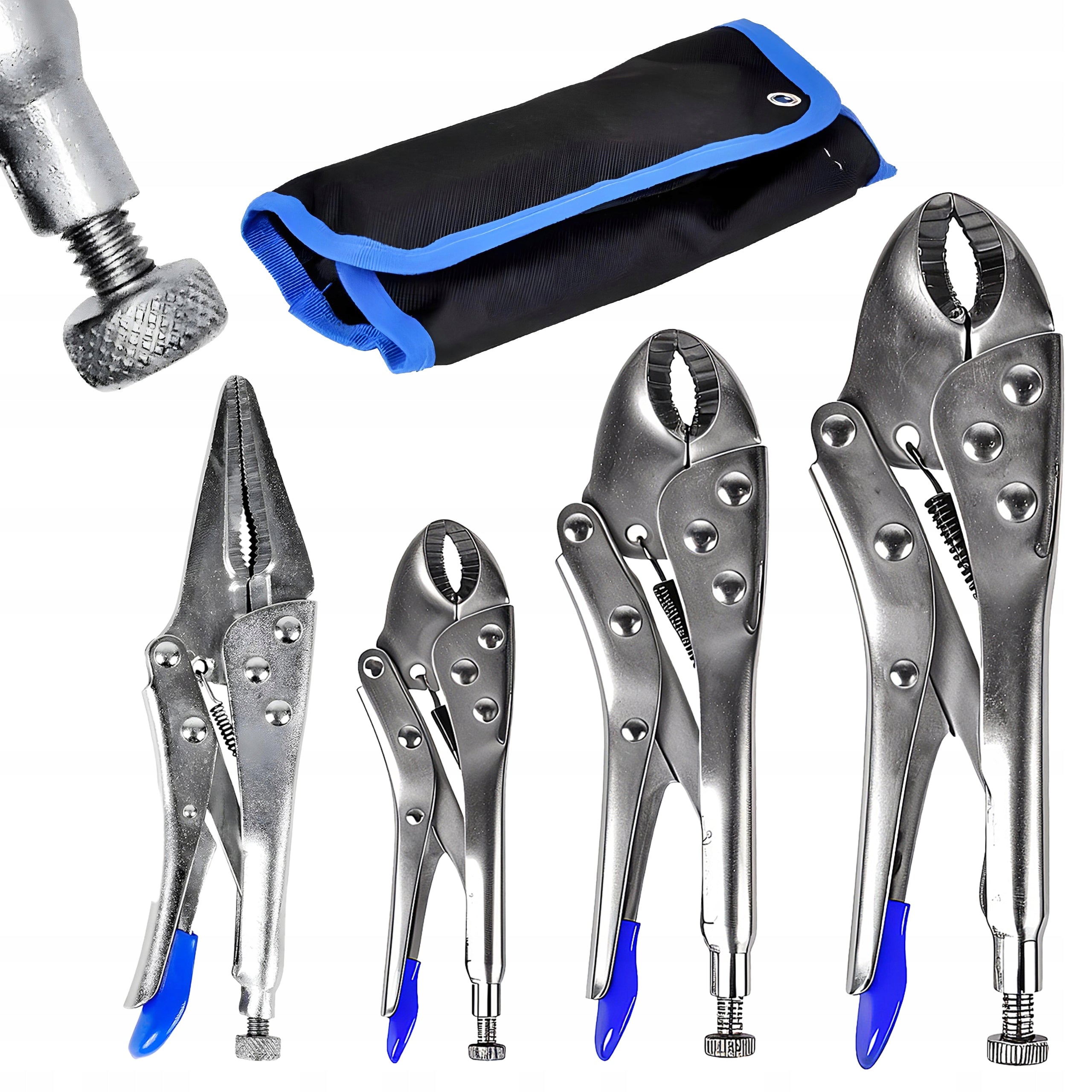Morsea Crimping Pliers Set of 4 Wrench Type Walrus Frog 150-250 mm