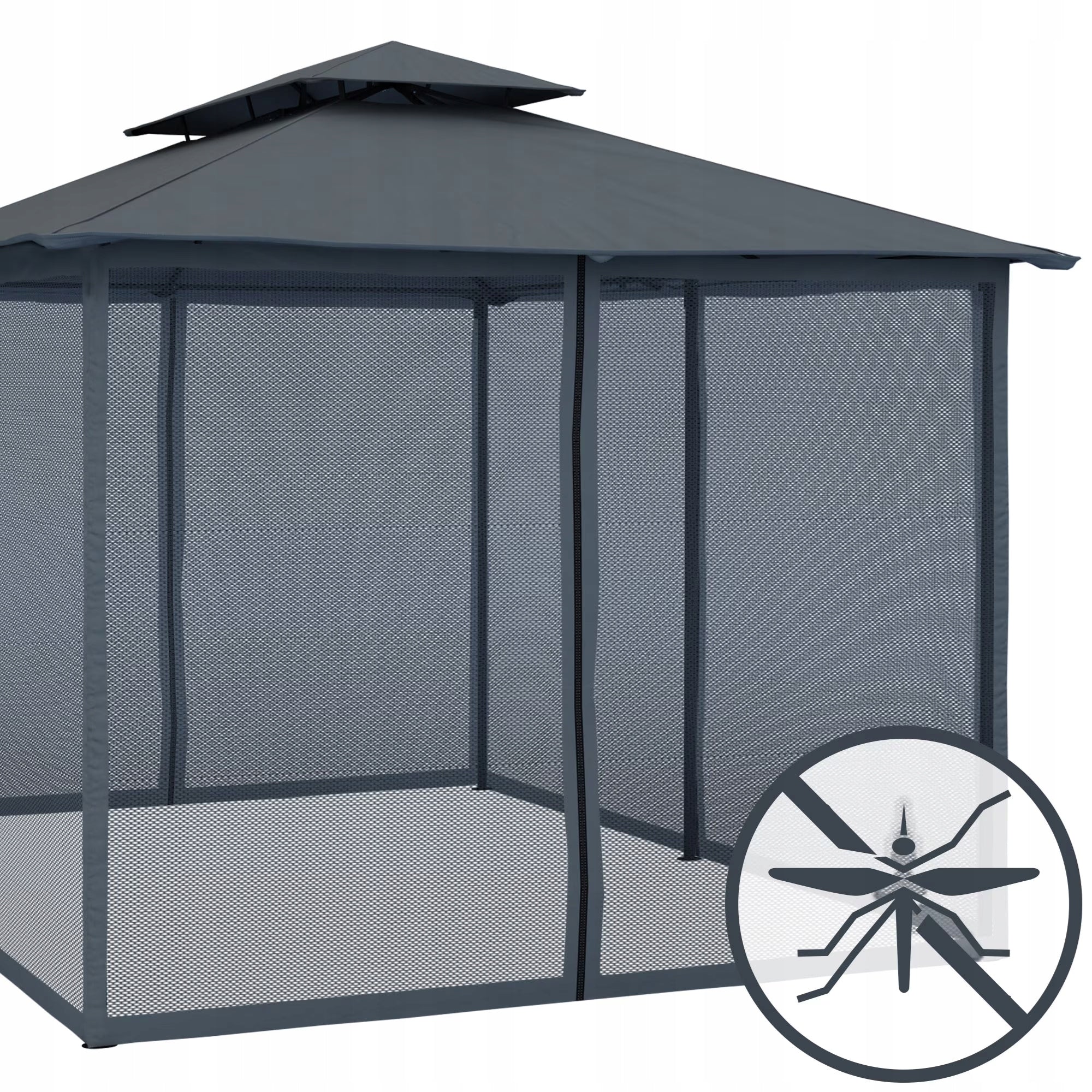 Mosquito Net Wall Set for Comfort Pavilion 4x3m ANTHRACITE 6 pcs. Manufacturer Paramondo
