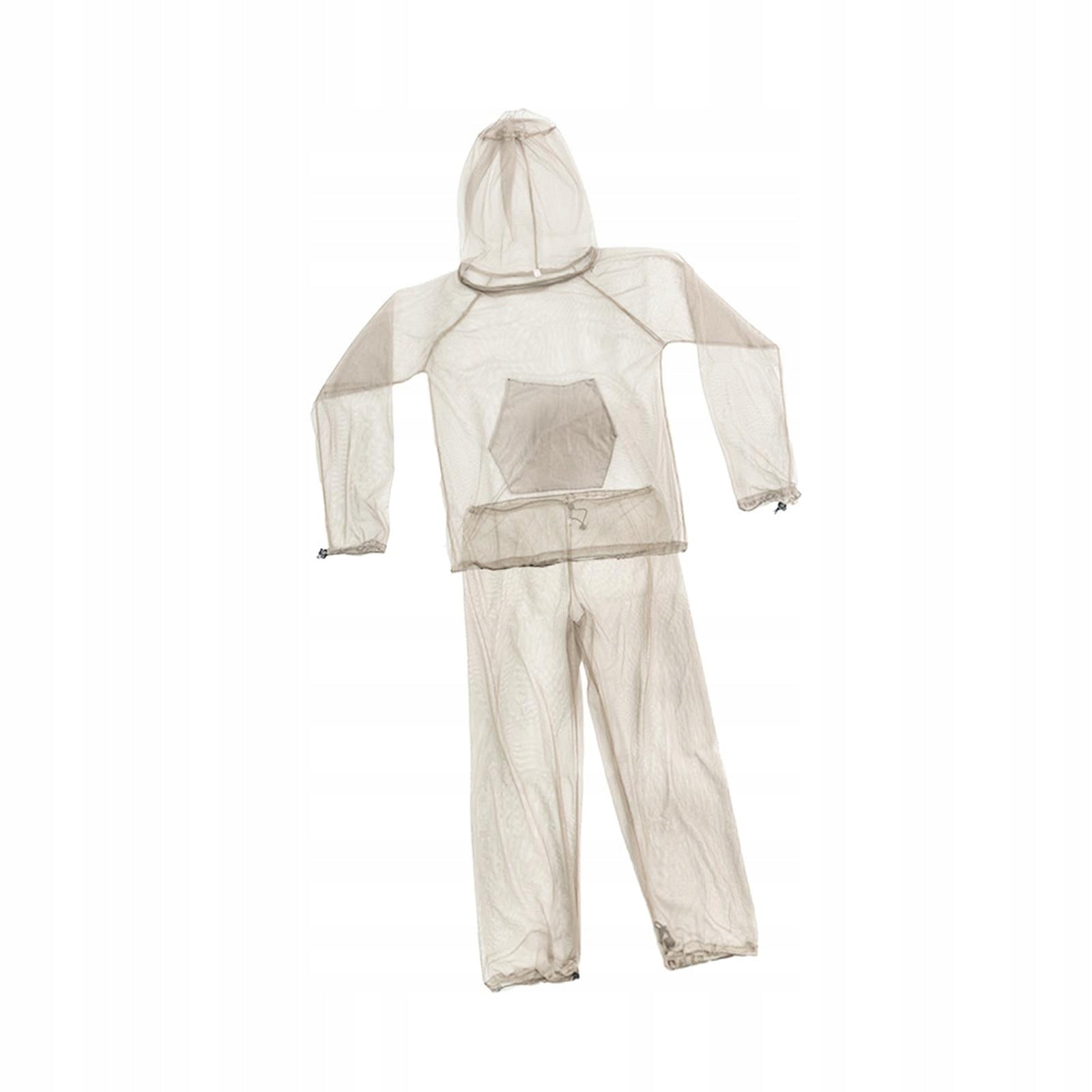 Mosquito Netting Suit with Zipper Breathable Body Protection Khaki XL XXL