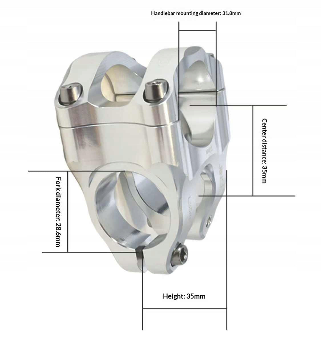 Mostek MTB CNC aluminium31.8x28.6mm jednoc2esciowywytrzymaly fioletowy Steerer tube diameter (inches) 1,5"
