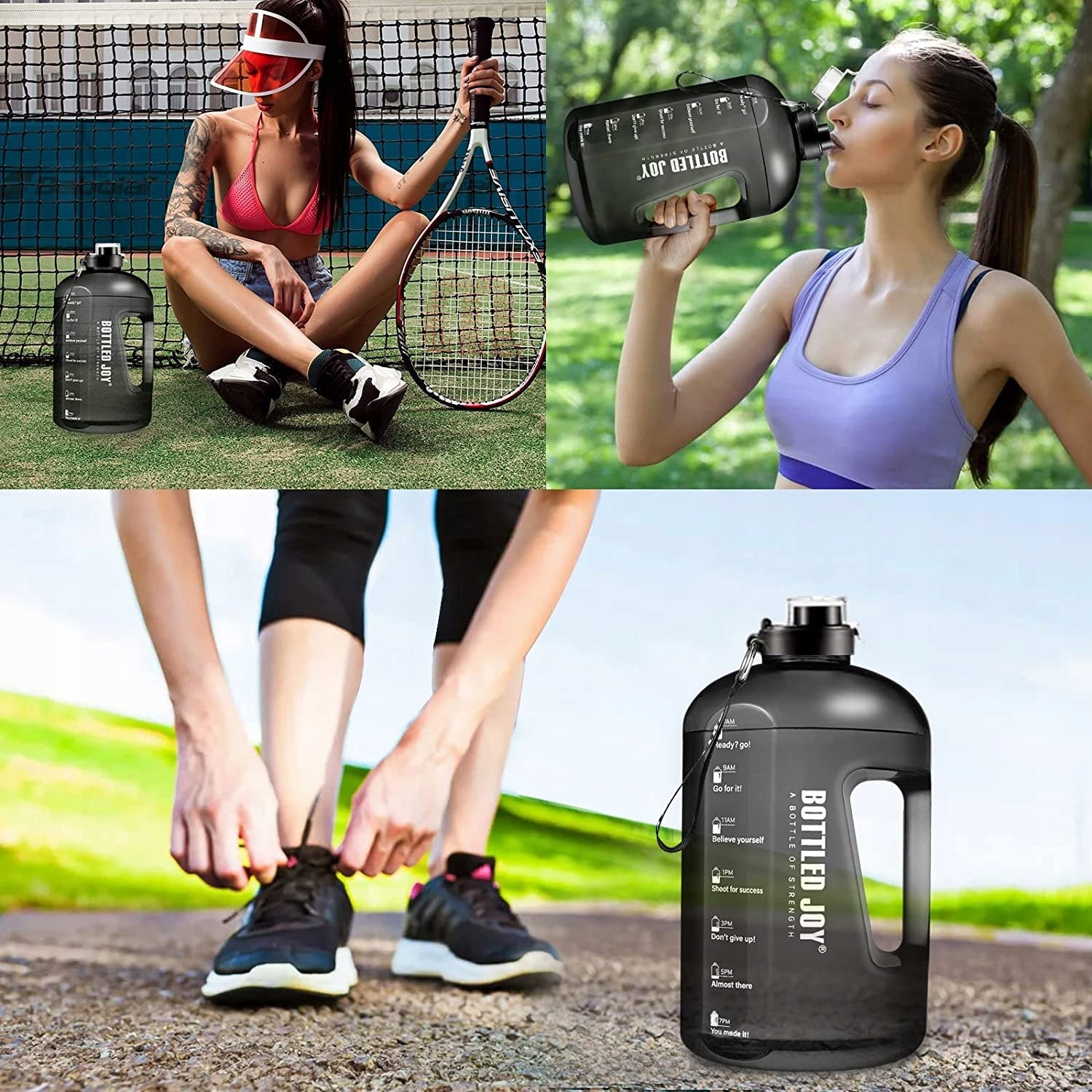 Motivational Water Drinking Bottle with Straw 2,5L Brand no brand