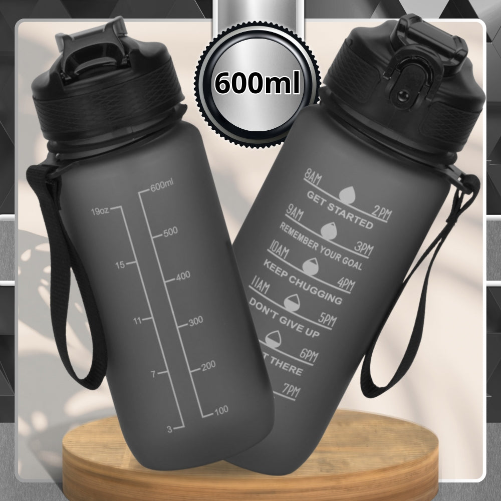 Motivational bottle 600ml TRESSARI TRITAN sports water bottle BPA FREE Kind bottle