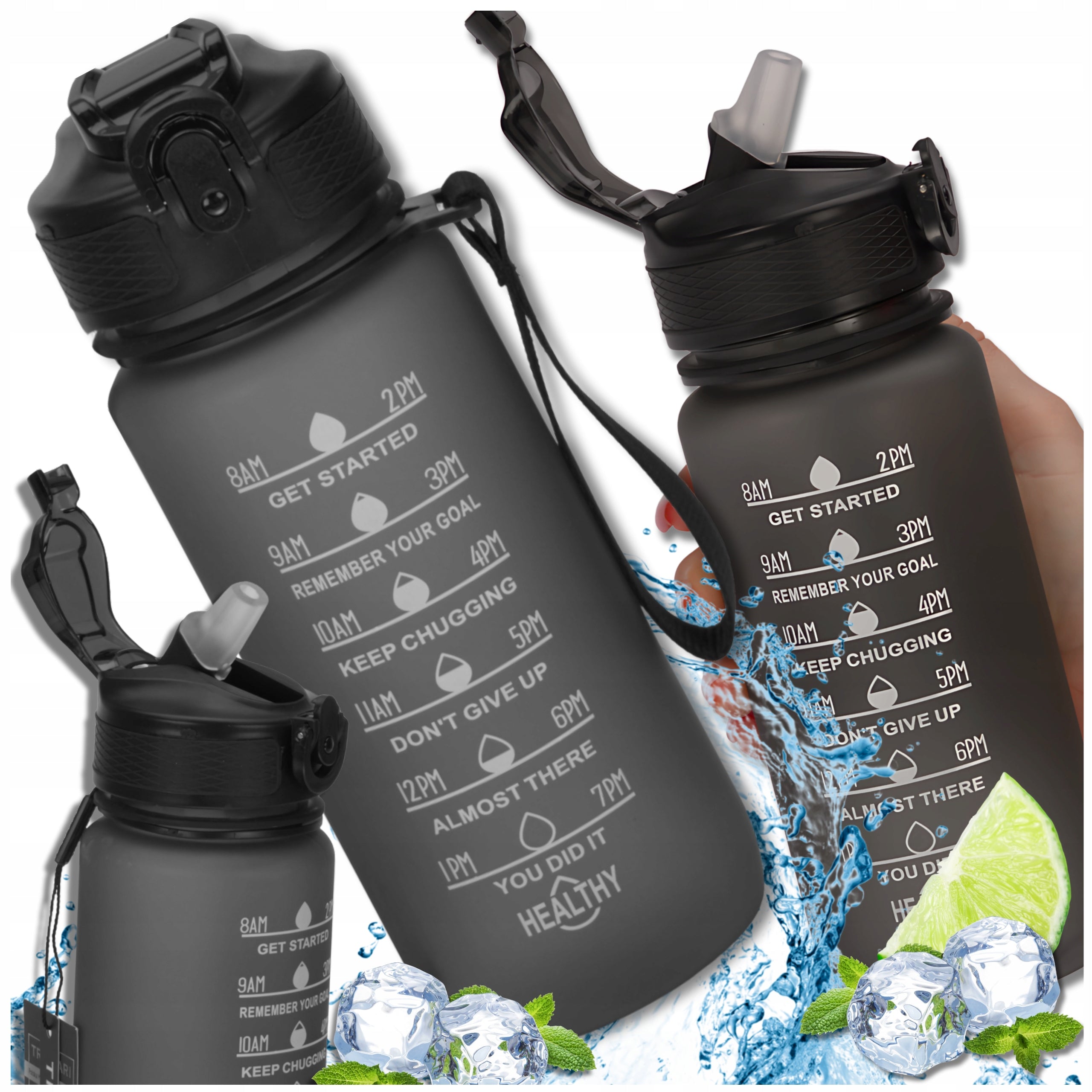 Motivational bottle 600ml TRESSARI TRITAN sports water bottle BPA FREE