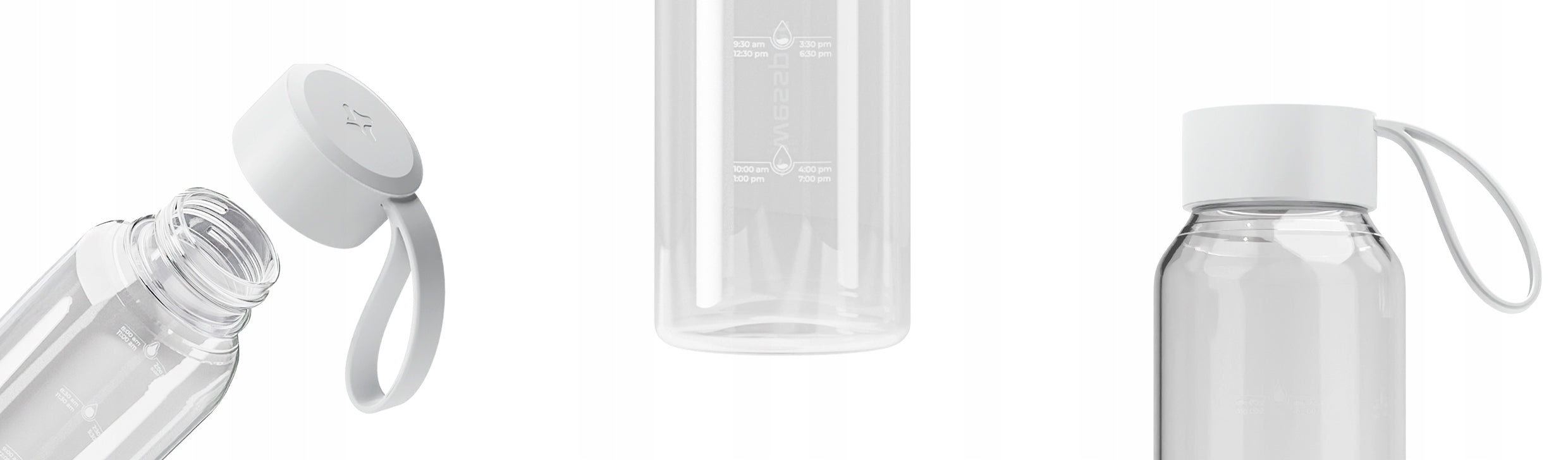 Motivational glass water bottle 0,5 l Wessper B1 BOROSILICATE Color transparent