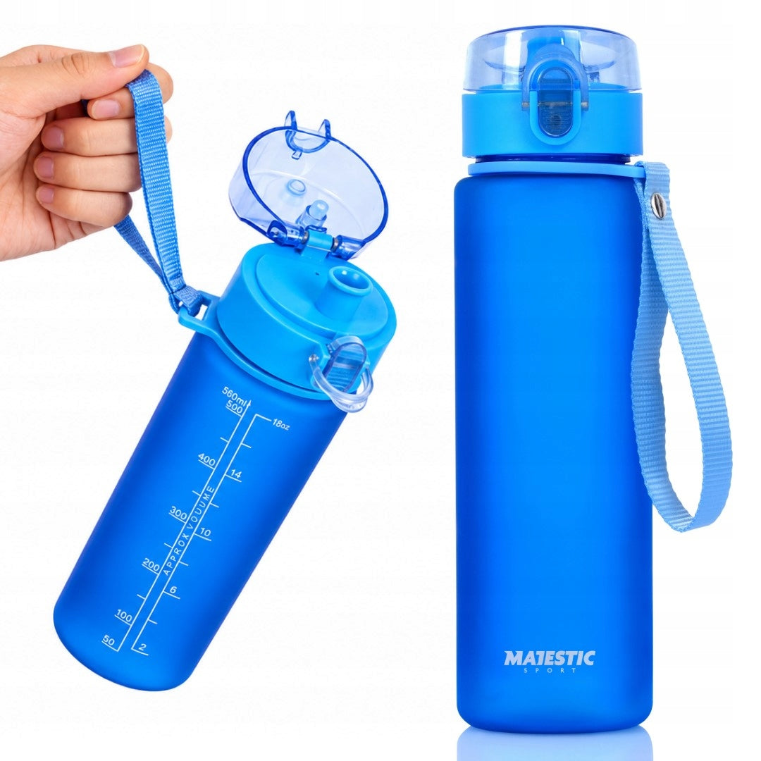 Motivational water bottle sealed sports bottle with mouthpiece 560 ml