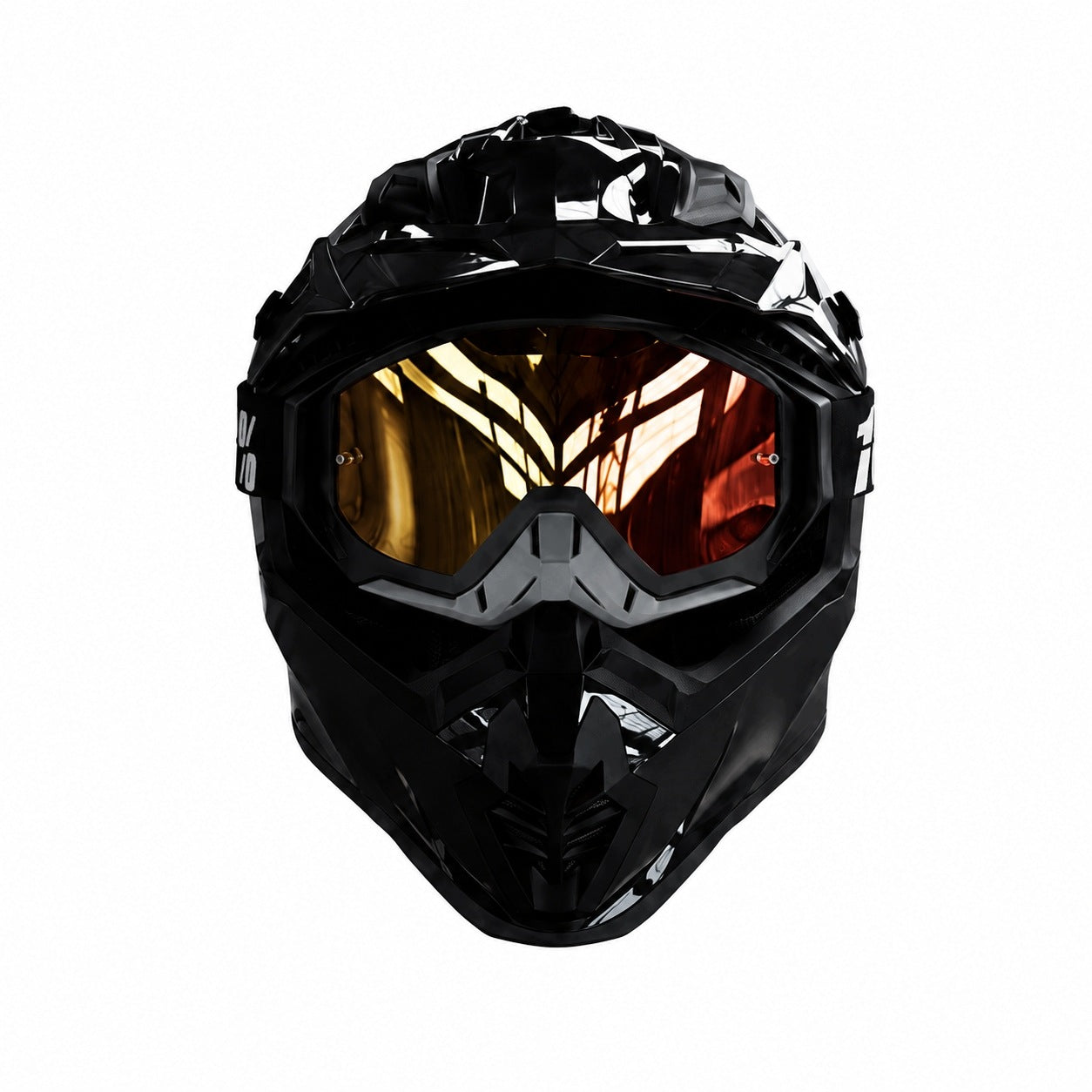 Motocross Helmet Full-Face + Goggles + Kukirin Full Finger Riding Gloves Packaging status original