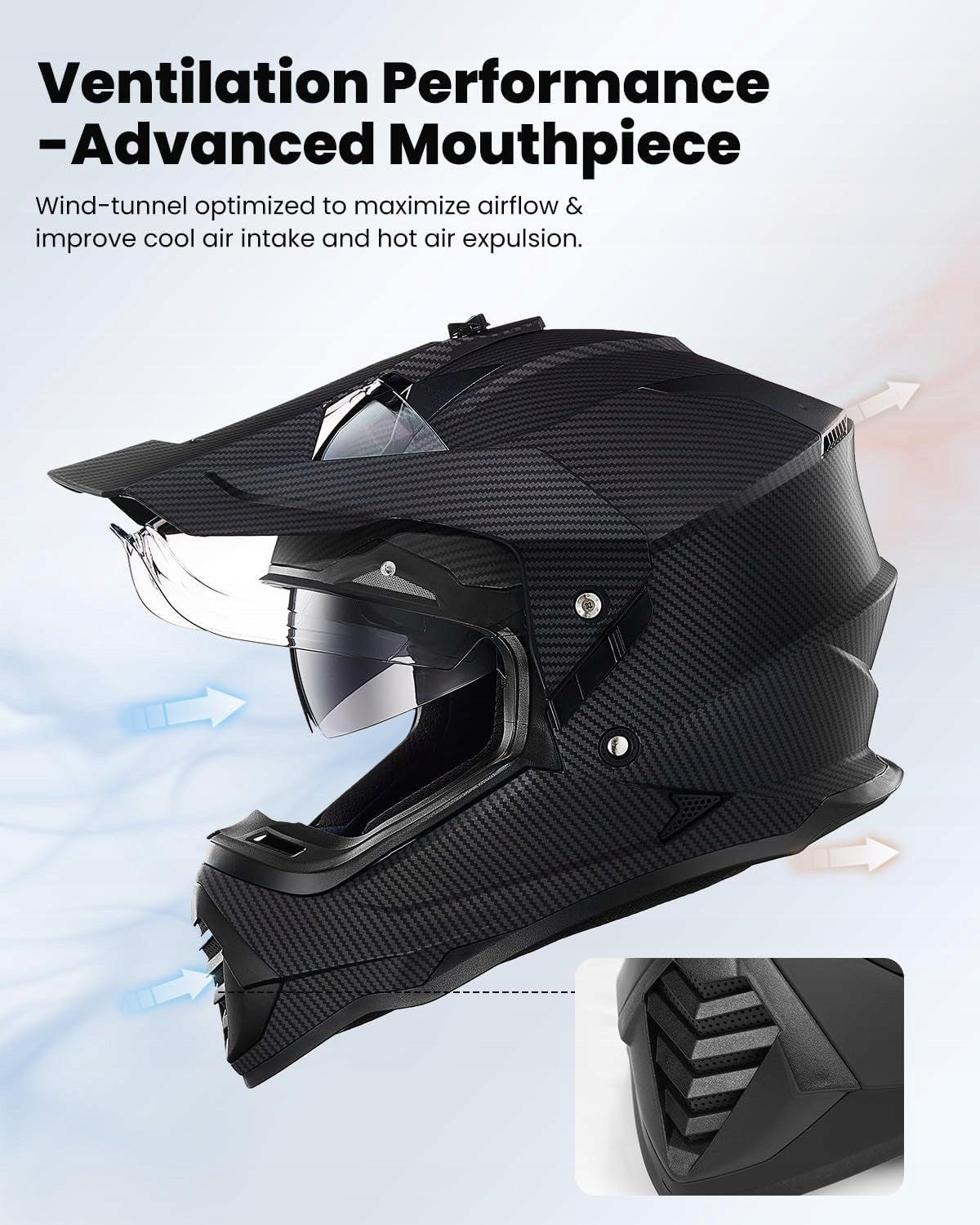 Motocross Helmet ILM WS902 Dual Sport Enduro Adventure Size M Manufacturer ILM