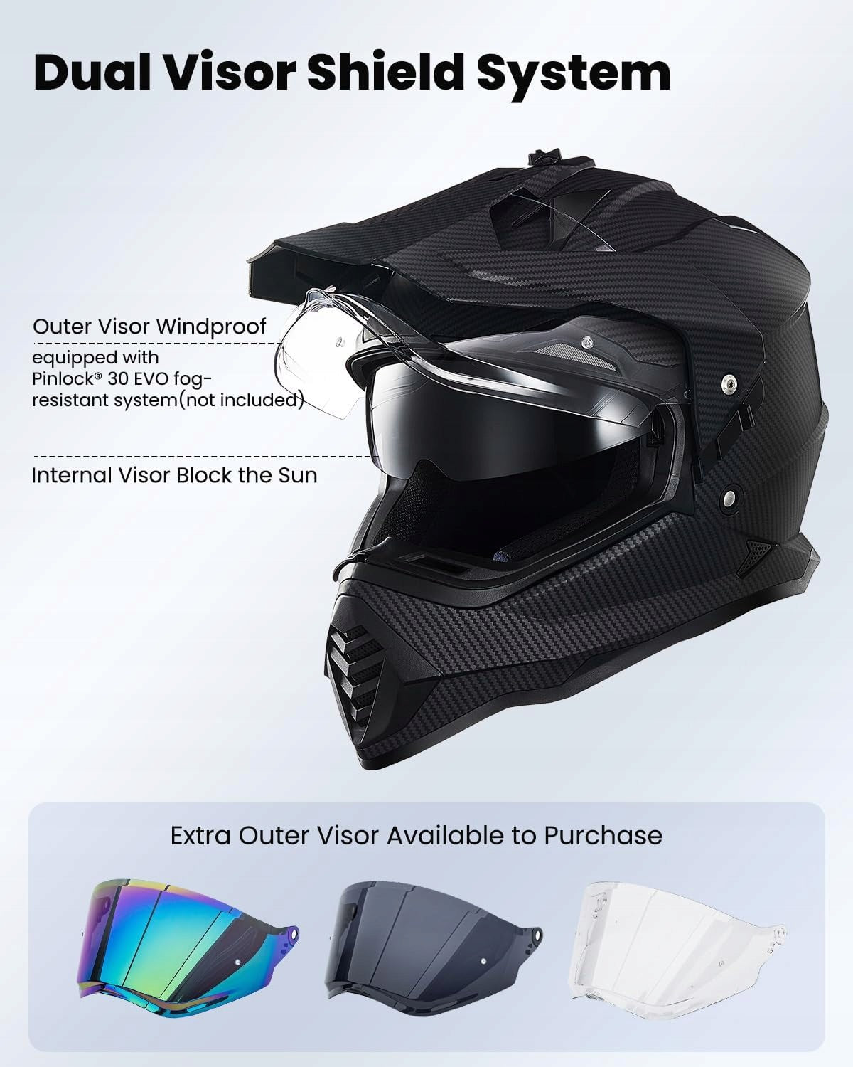 Motocross Helmet ILM WS902 Dual Sport Enduro Adventure Size M Packaging status original