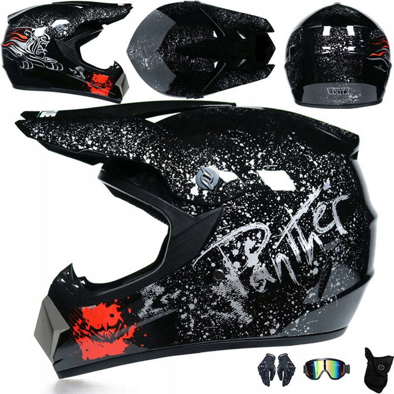 Motocross helmet children's set Full-Face - off-road goggles + gloves