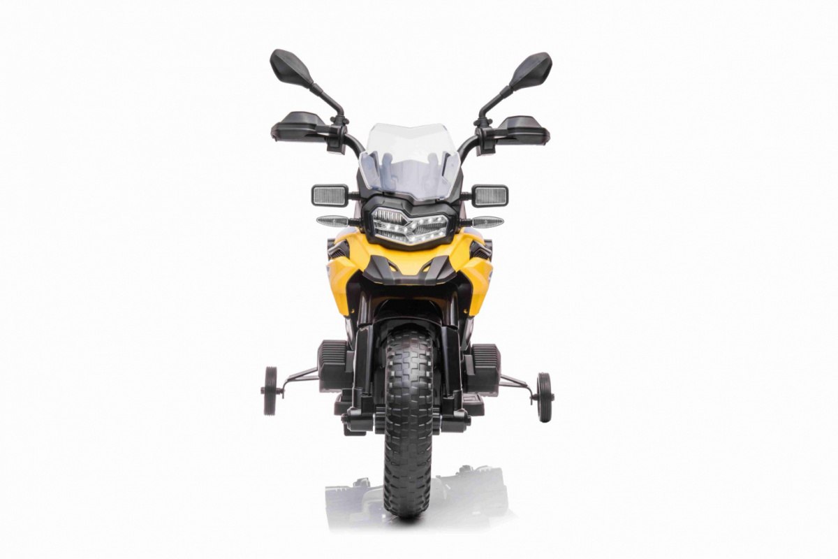Motor BMW F850 GS for children's battery Yellow + Auxiliary wheels + Audio Packaging status original