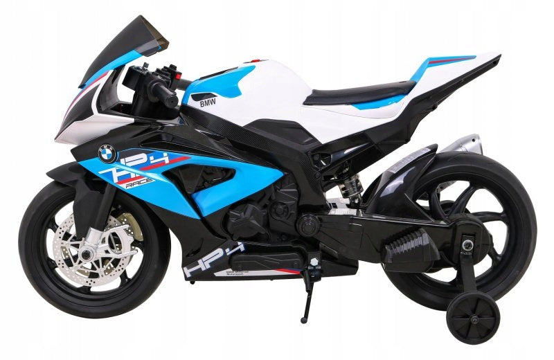 Motor BMW HP4 for children's battery Blue + Auxiliary wheels + Free Brand Ramiz