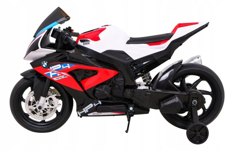 Motor BMW HP4 for children's battery Red + Auxiliary wheels + Free Maximum speed 5 km/h