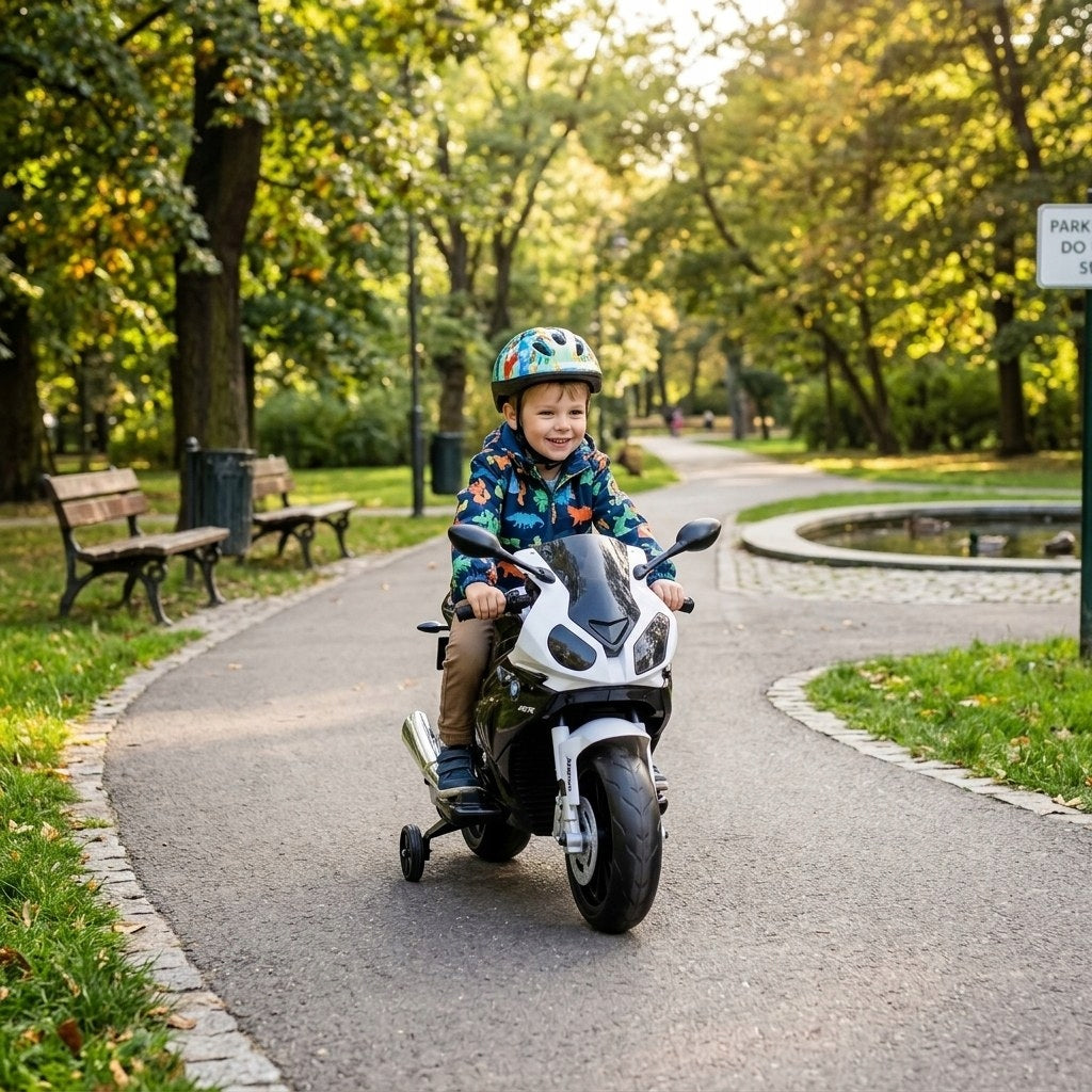 Motor Battery Operated Kids Electric Tricycle LED Lights Black Packaging status original