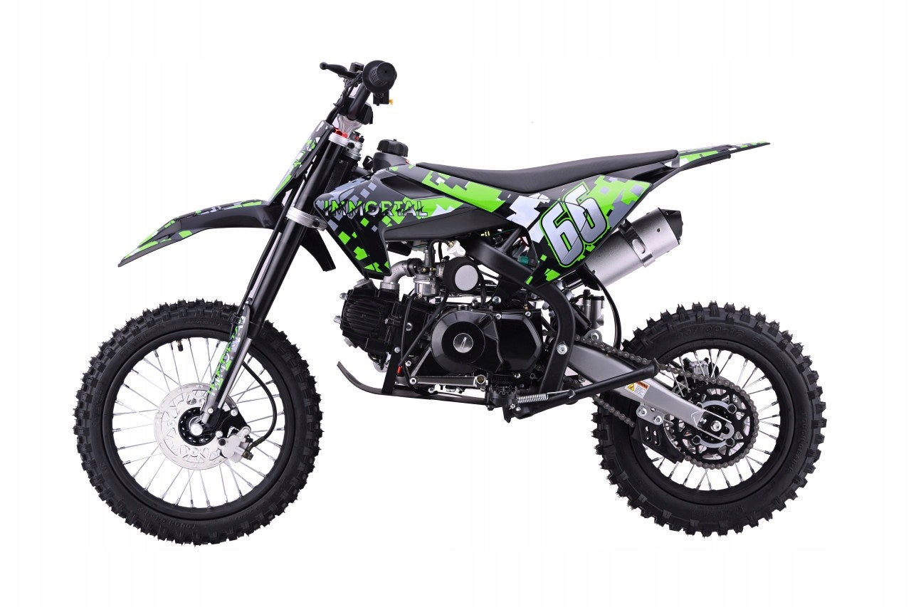 Motor Cross Combustion IMMORTAL 110cc E-Start 4 Gears Wheels 14/12 Green Brand Ramiz