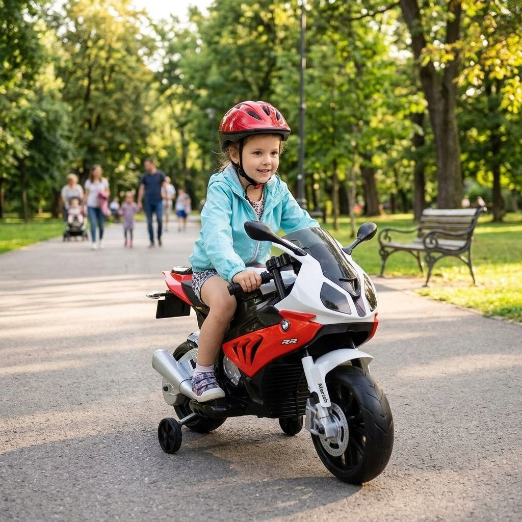 Motor For Kids Rechargeable Electric Tricycle LED Lights Red Packaging status original