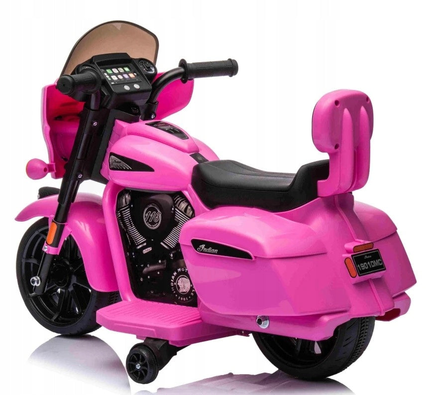 Motor Motorcycle Chopper 6V 35W Led Side Wheels Pink Battery capacity 4500 mAh