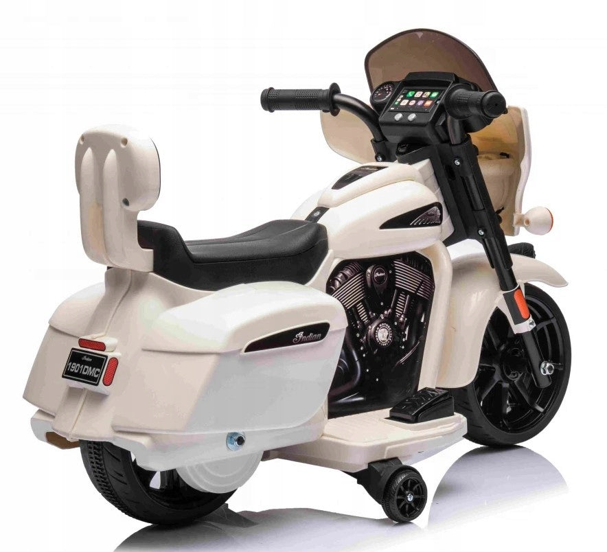 Motor Motorcycle Chopper 6V 35W Led Side Wheels White Brand Bemi Toys