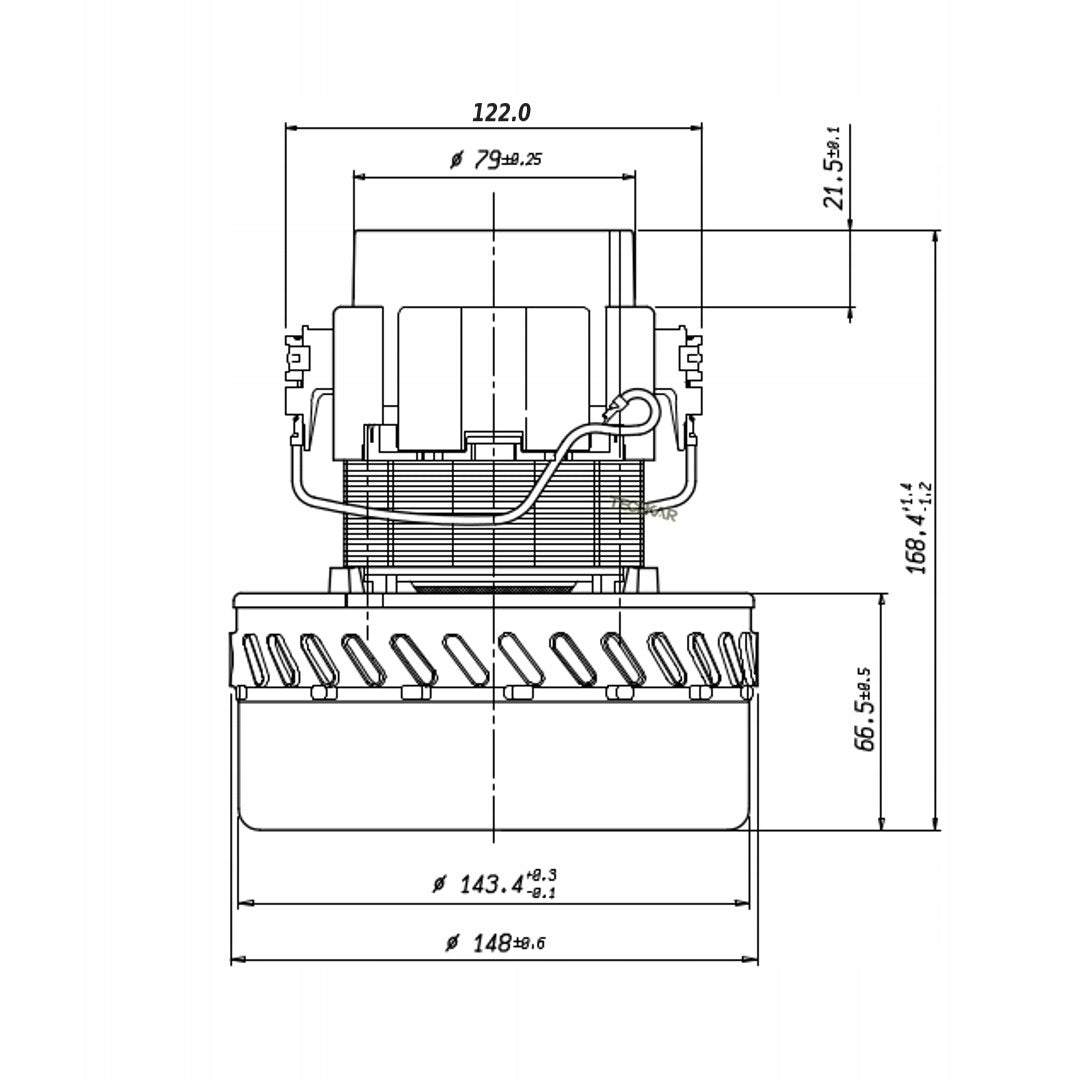 Motor TURBINE for vacuum cleaner Karcher PUZZI 100 200 NT 360, 65/2 700 1200W Product weight with unit packaging 2 kg