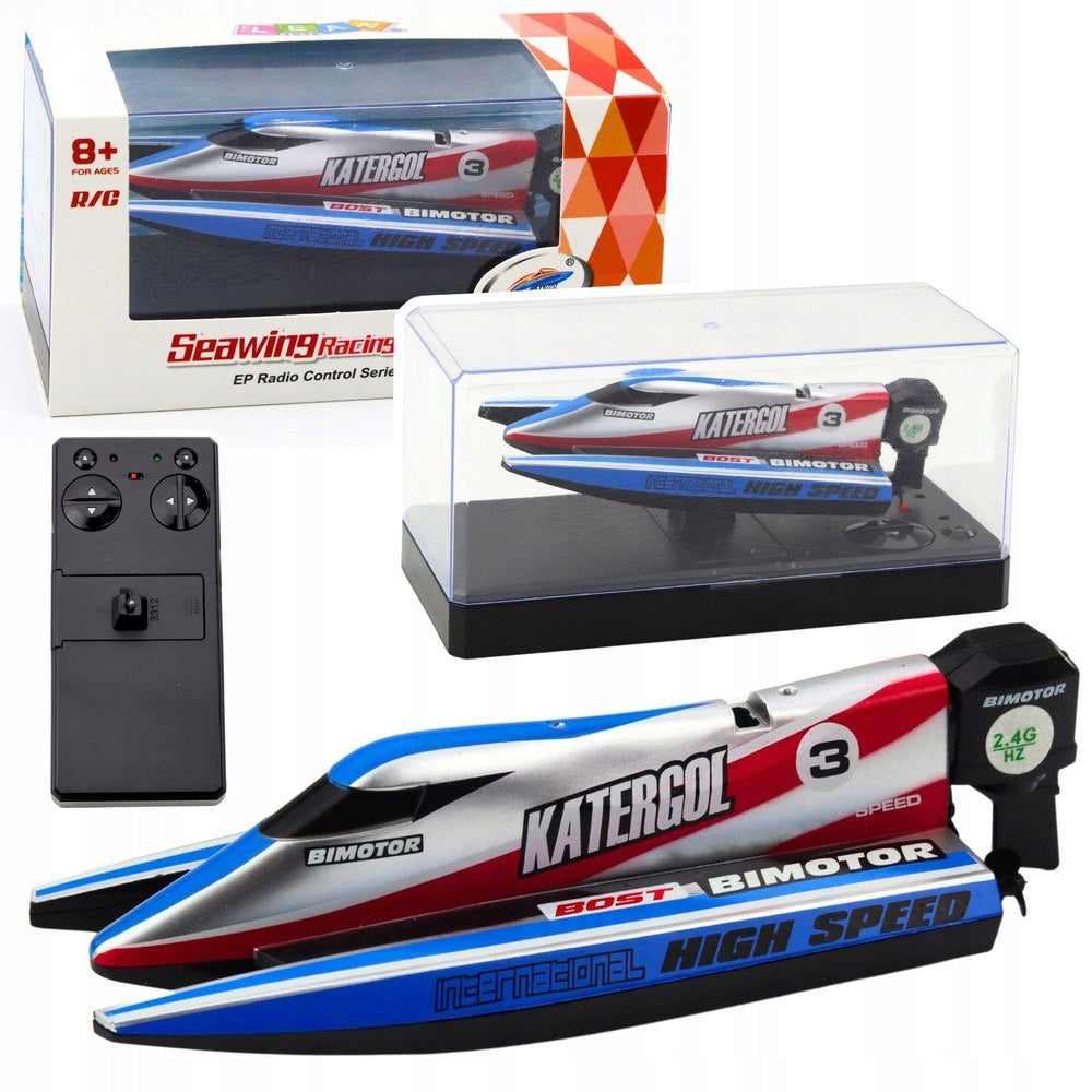 Motorboat Remote Controlled RC Boat 2.4 GHz Dual Motor 14cm Blue Packaging status original