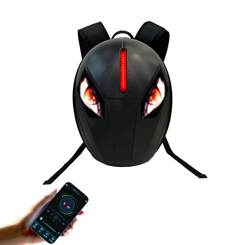 Motorcycle Backpack for Helmet Waterproof LED Display Bluetooth App