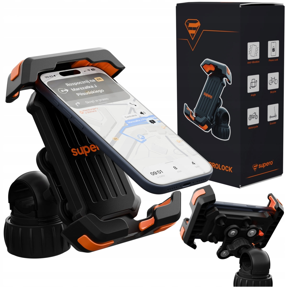 Motorcycle Bike Phone Holder for Bike Anti-Vibration Shock Absorption