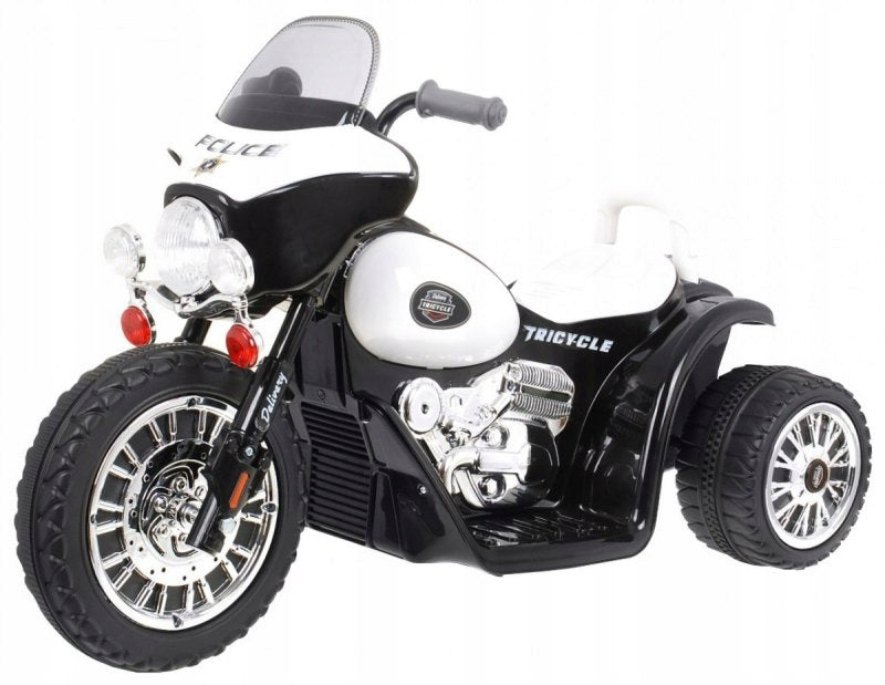 Motorcycle Chopper Battery Pack for Kids Black + 3 Wheels + Sounds +