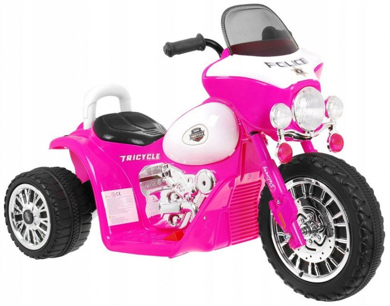 Motorcycle Chopper Battery Pack for Kids Pink + 3 Wheels + Sounds + Battery capacity 5 mAh
