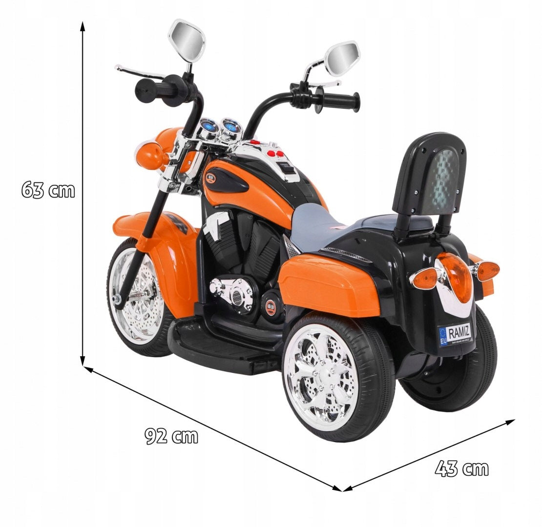 Motorcycle Chopper NightBike orange 6V LED audio 30kg Packaging status original