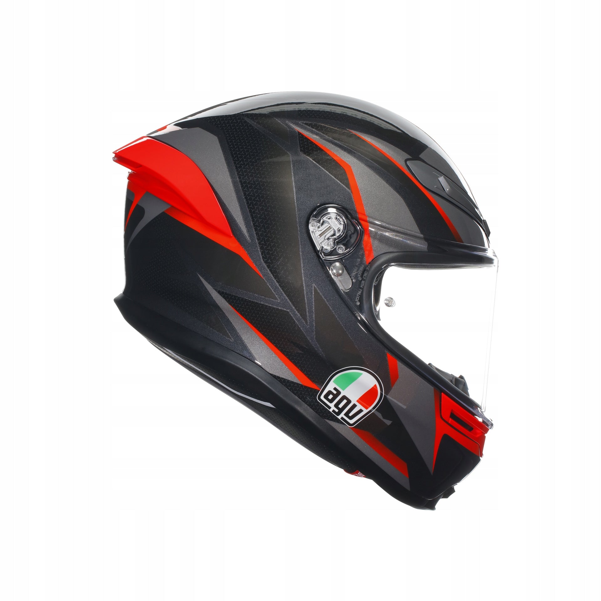 Motorcycle Helmet AGV K6 S Slashcut Black/Grey/Red XS Additional features breath guard removable chin protector chin guard