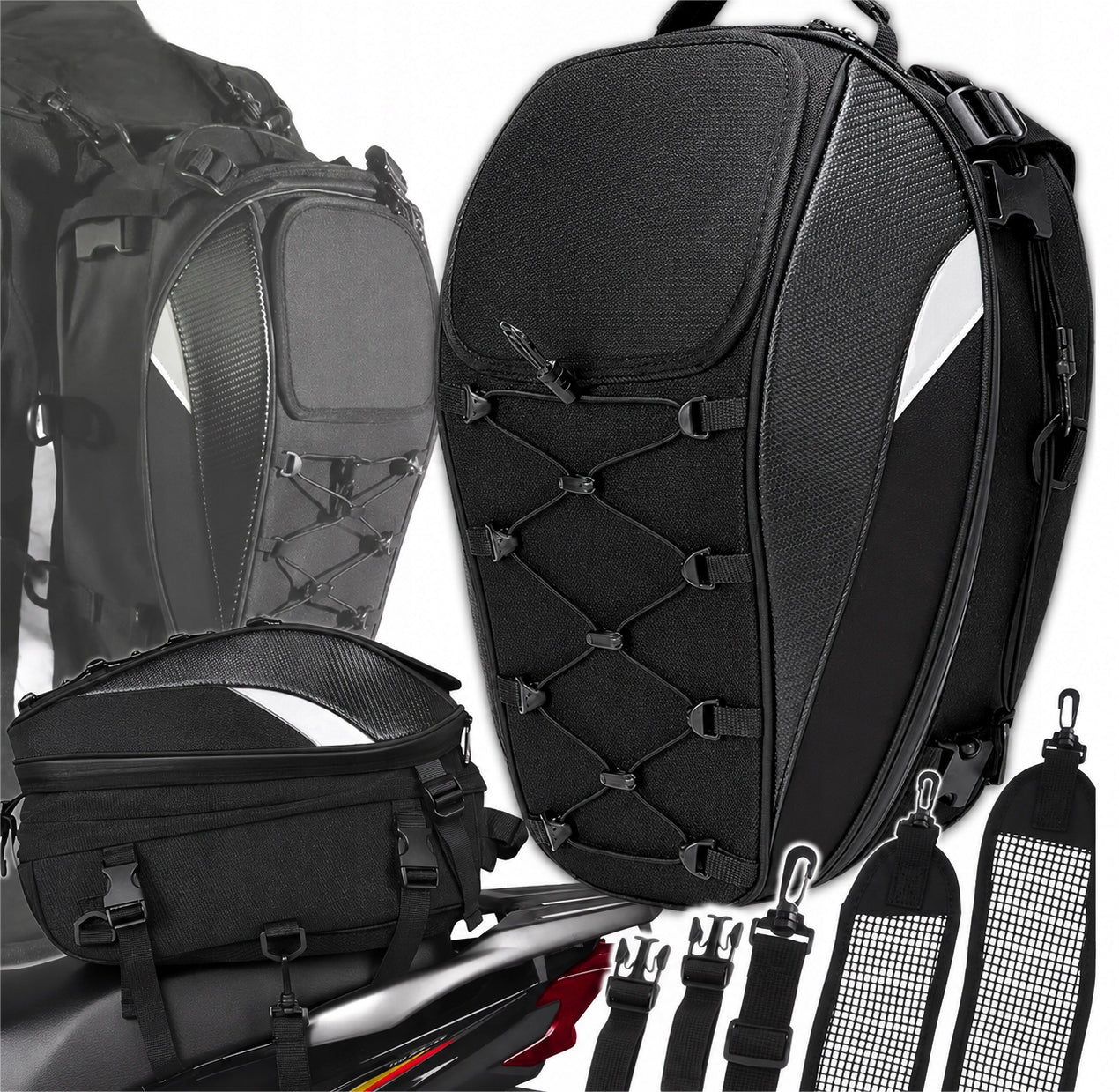 Motorcycle Helmet Backpack Pouch For Motor Waterproof Hard Bag 5in1 Manufacturer no brand