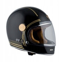 Motorcycle Helmet By City Roadster Gold Black Chopper 'L' Model Gold Black