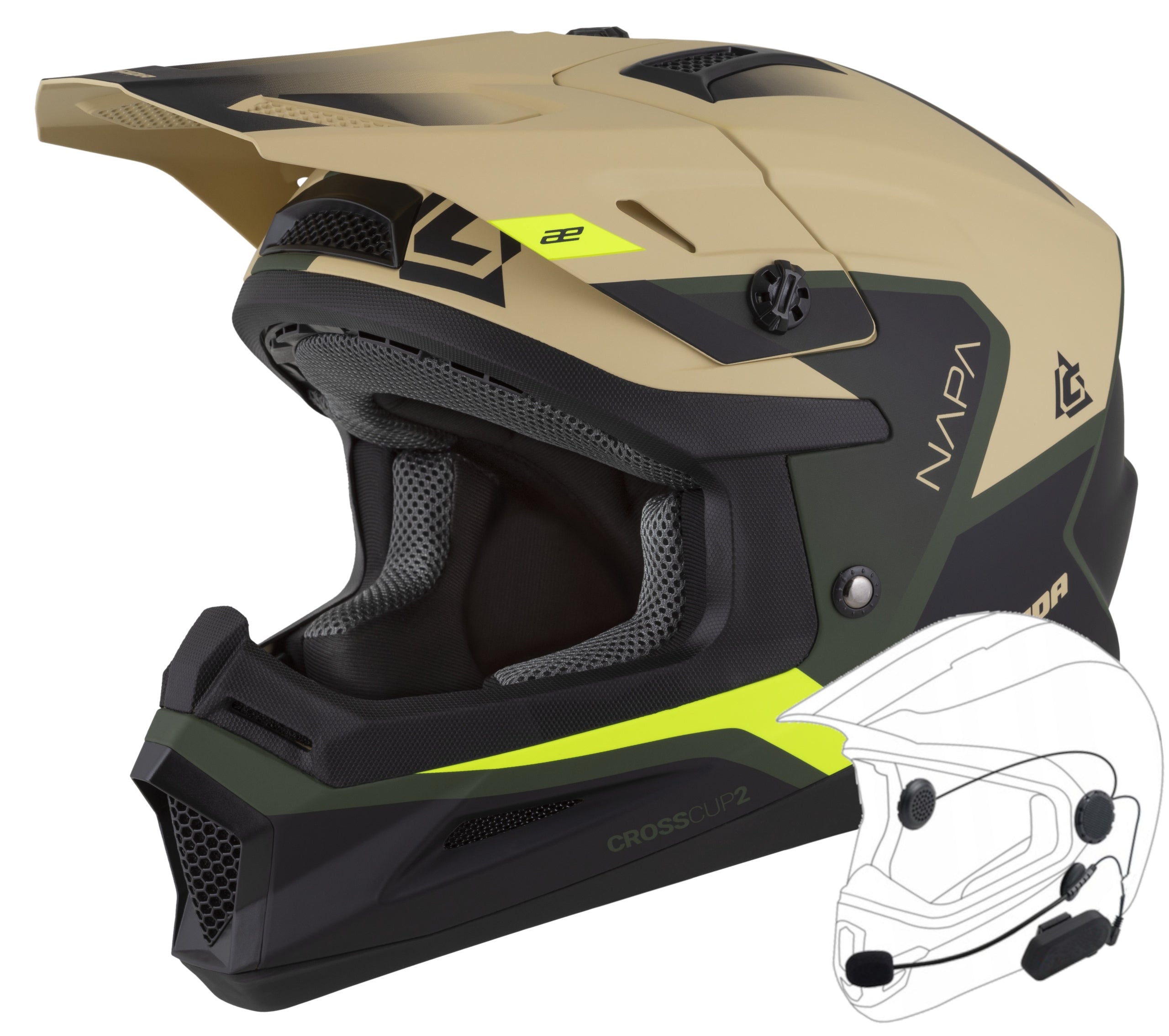 Motorcycle Helmet CASSIDA CROSS CUP2 Enduro Offroad Connect Under intercom XS EAN (GTIN) 5905137237211