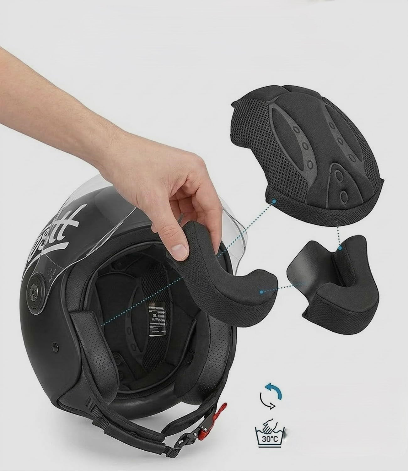 Motorcycle Helmet Classic Retro Black Mat Open Viewfinder r. M WESTT Jet Manufacturer's catalog number Retro Czarny Mat Otwarty