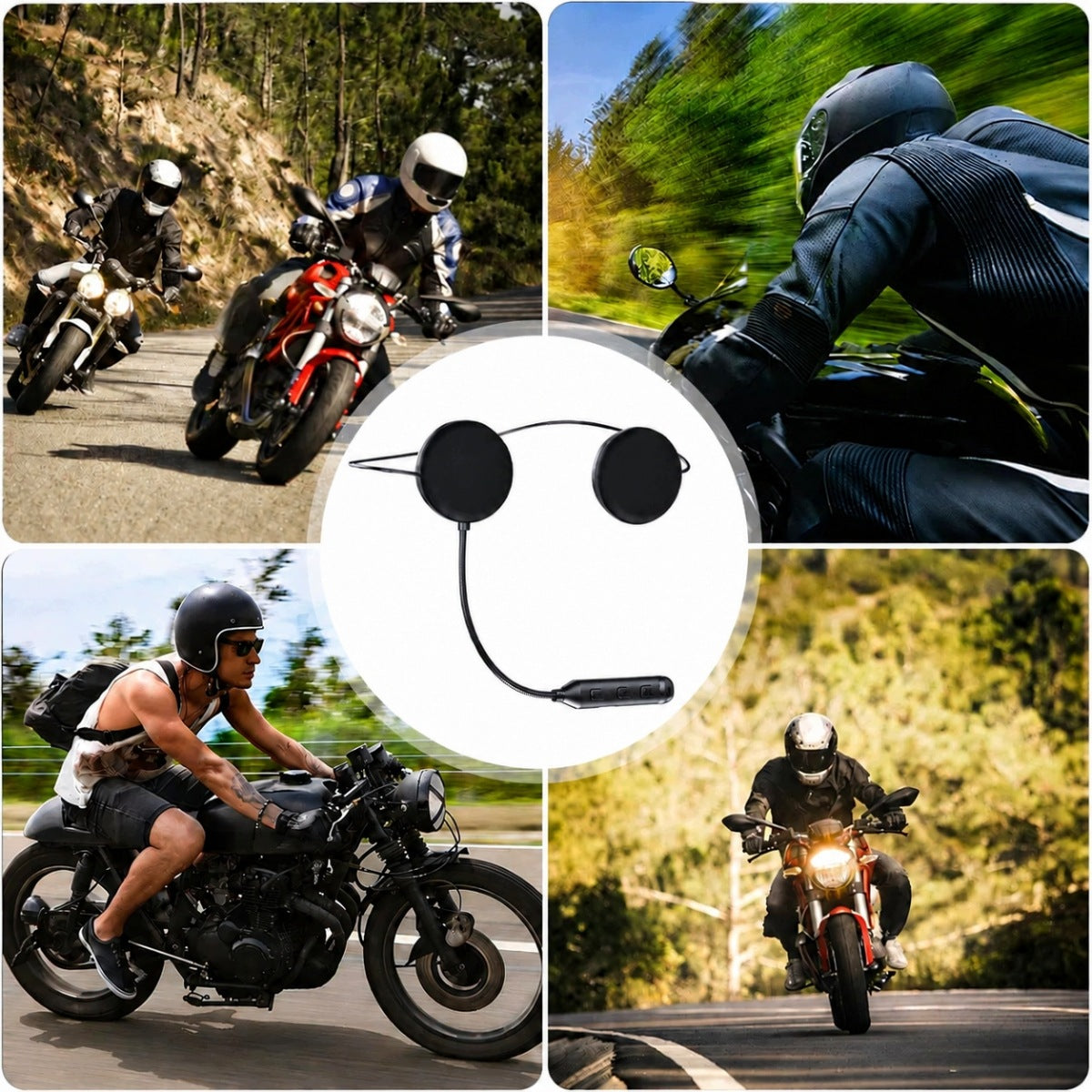 Motorcycle Helmet Headphones Noise Cancelling BT5.3 Hands-Free Kit Manufacturer no brand