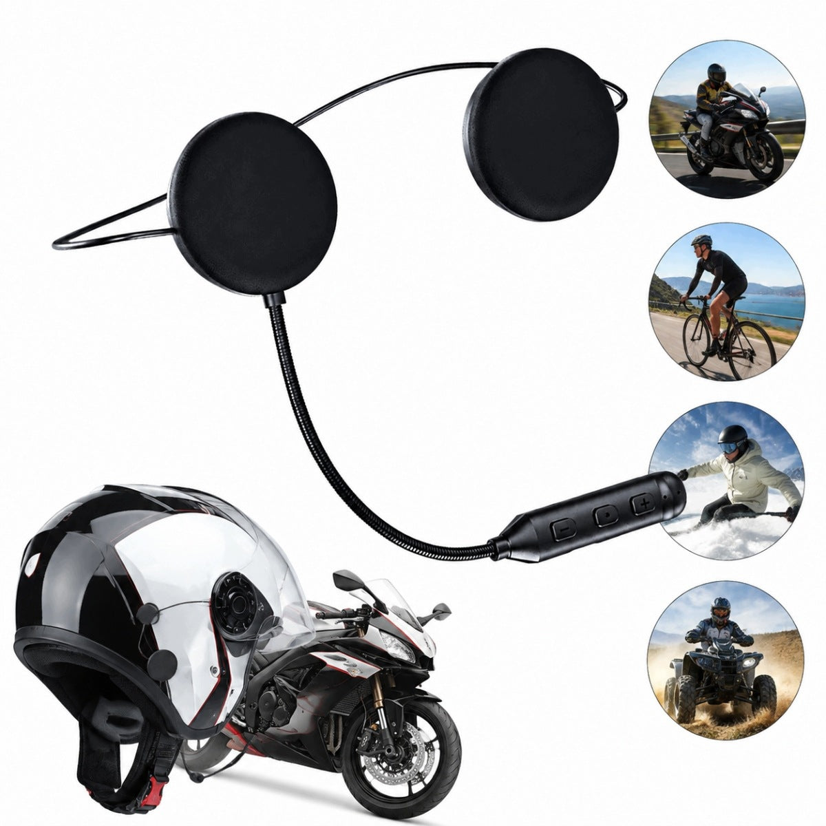 Motorcycle Helmet Headphones, Noise Cancelling, Handsfree Kit