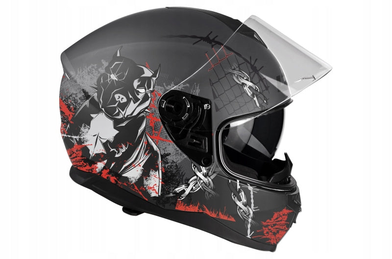 Motorcycle Helmet LAZER VERTIGO EVO Pitbull (col. Grey - White) 2XL
