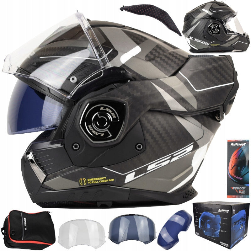 Motorcycle Helmet LS2 Jaw | Advant X C Horizon Matt Sil.Gr | FF901