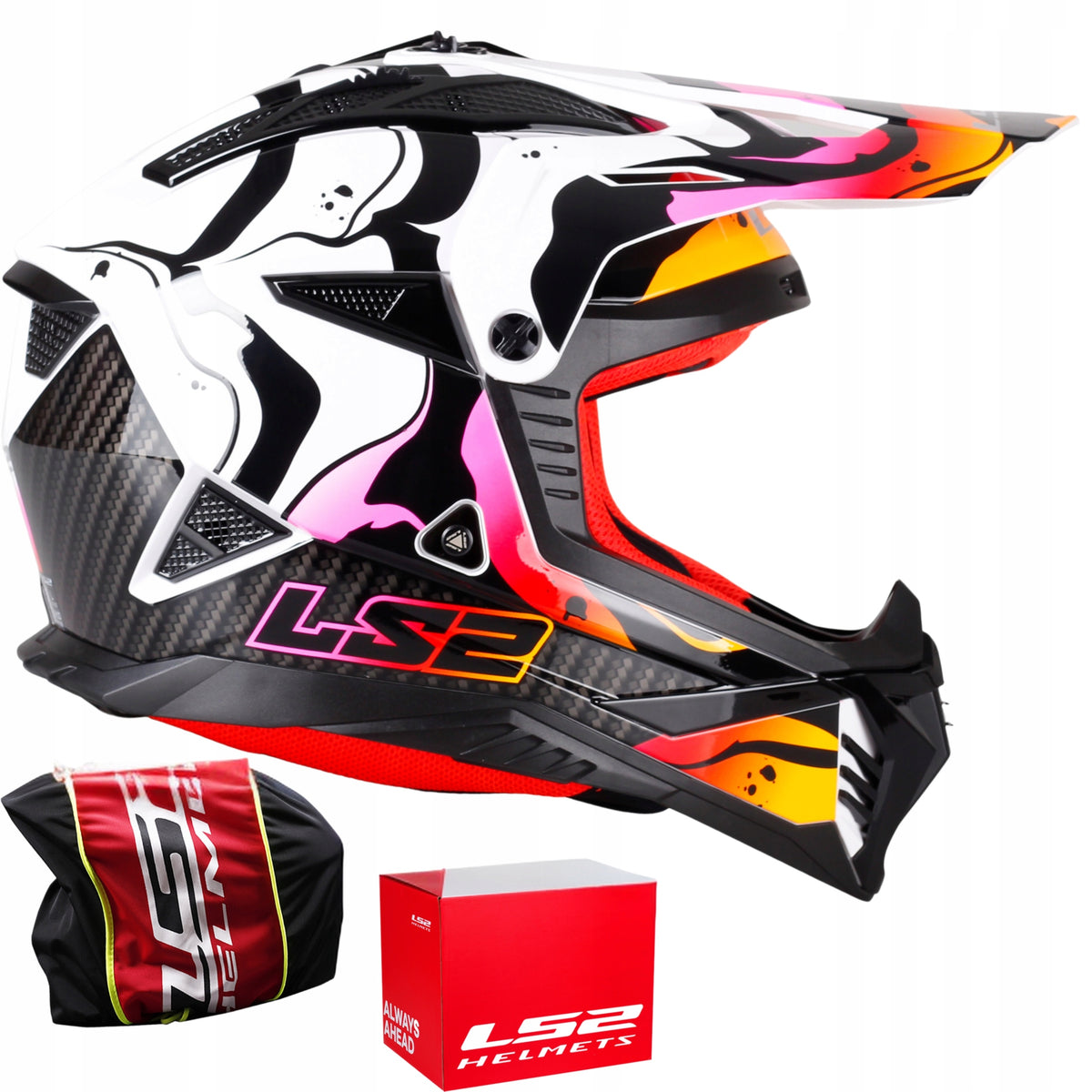 Motorcycle Helmet LS2 MX708 FAST II WASH white gloss ATV QUAD CROSS ENDURO