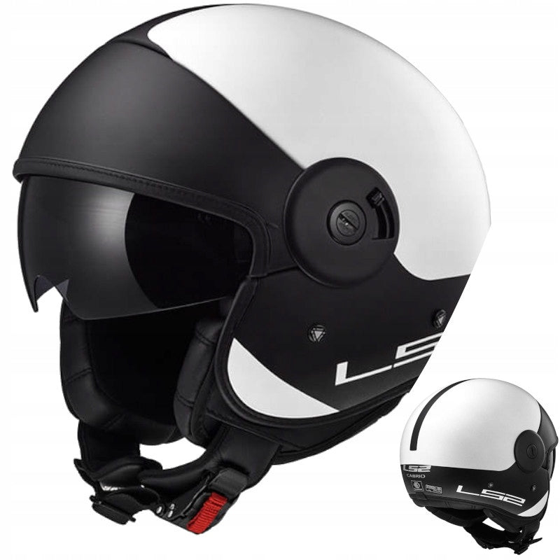 Motorcycle Helmet LS2 OF597 Convertible White Black S