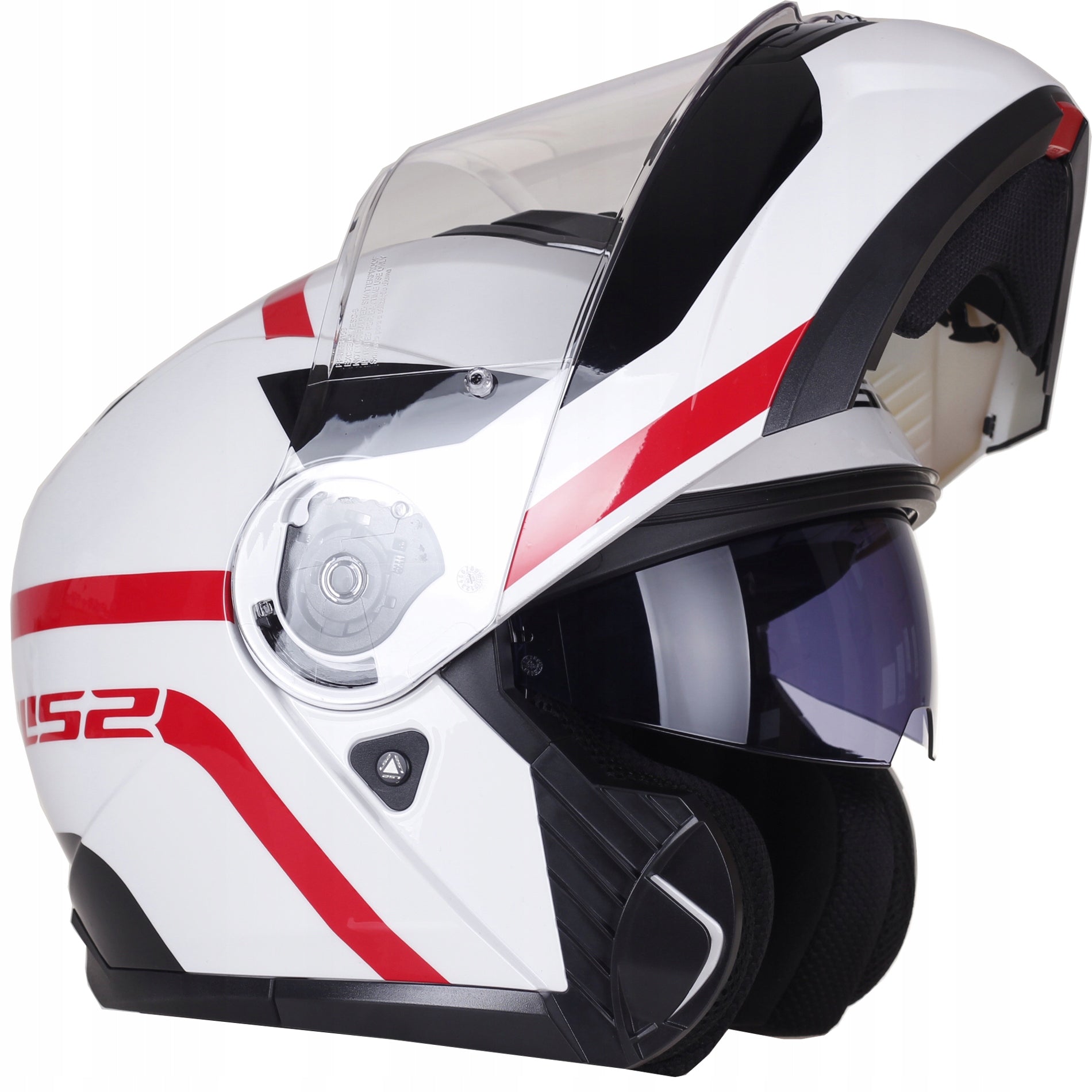 Motorcycle Helmet LS2 | STROBE II AUTOX white red | Jaw Helmet | FF908 EAN (GTIN) 5904954314440