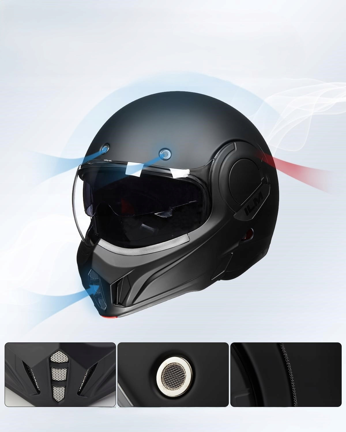 Motorcycle Helmet Modular Black Mat Size S Jaw Folding Packaging status original