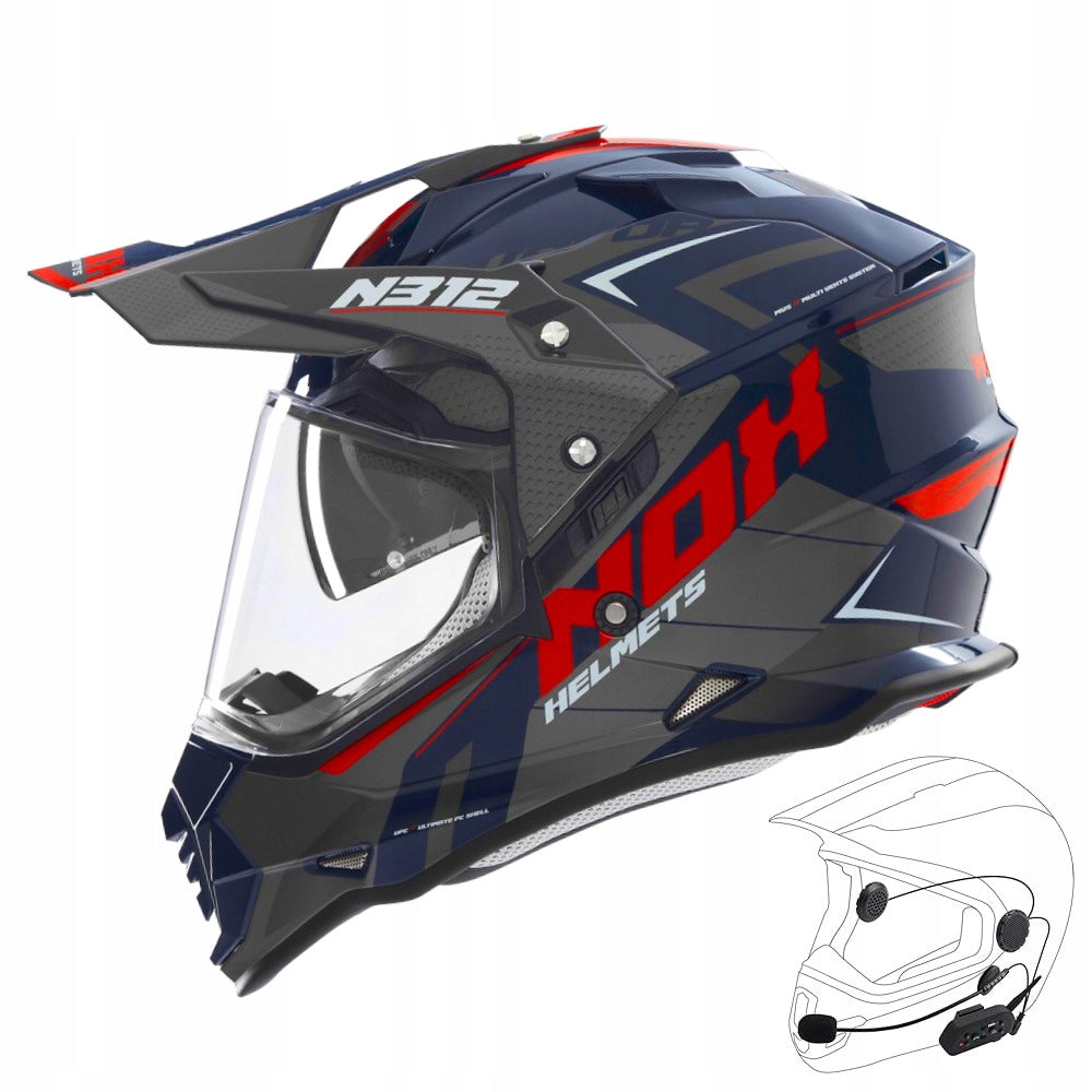 Motorcycle Helmet N312 – Enduro/ADV, Ventilation, Glass, Blenda, ECE 22.06 L Manufacturer's catalog number 2561-L Cross Quada