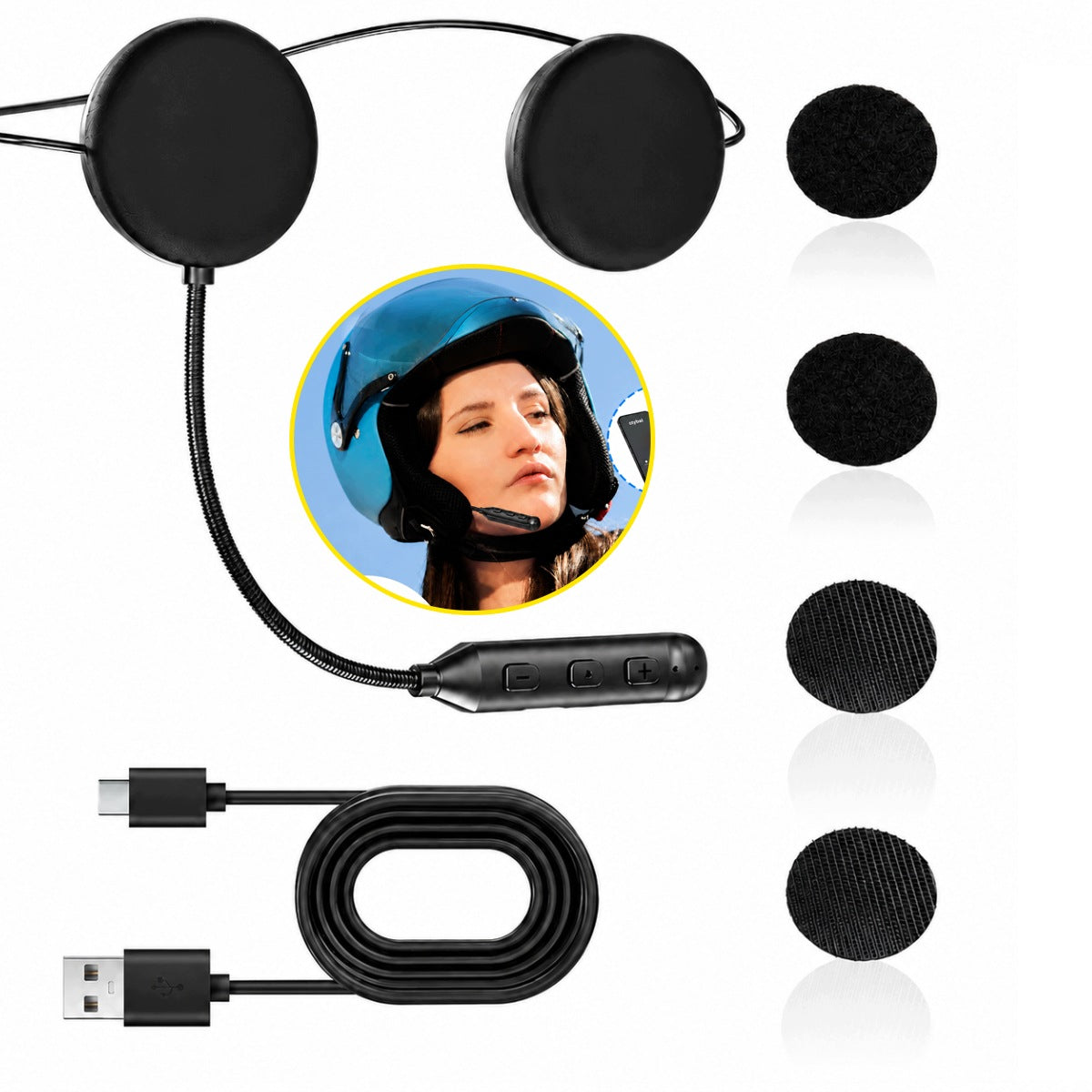 Motorcycle Helmet Noise Cancelling Headphones Handsfree BT5.3
